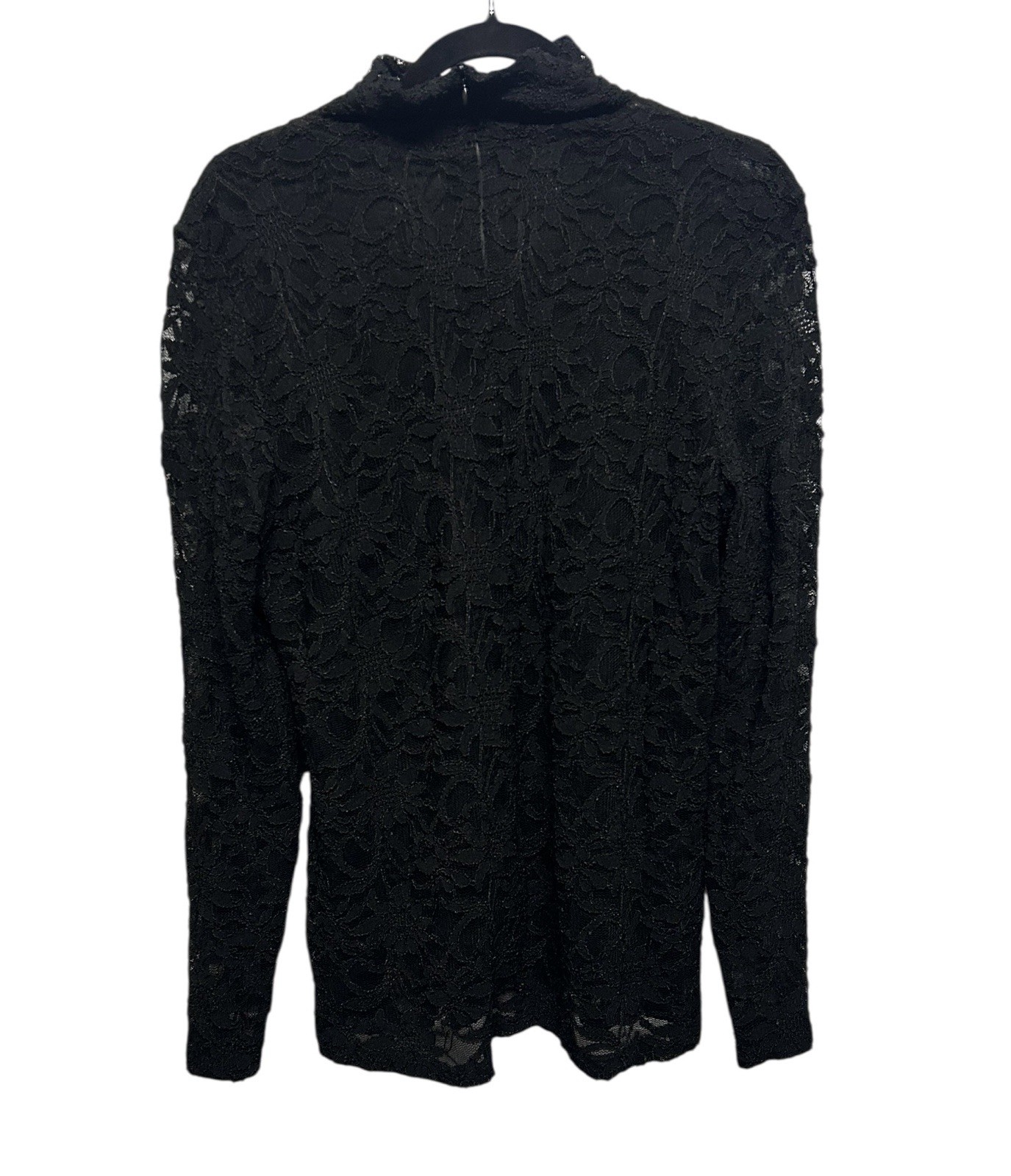 Chico’s Laila Lace Turtleneck Top Size 2 Large Long Sleeve Lined Whimsigoth