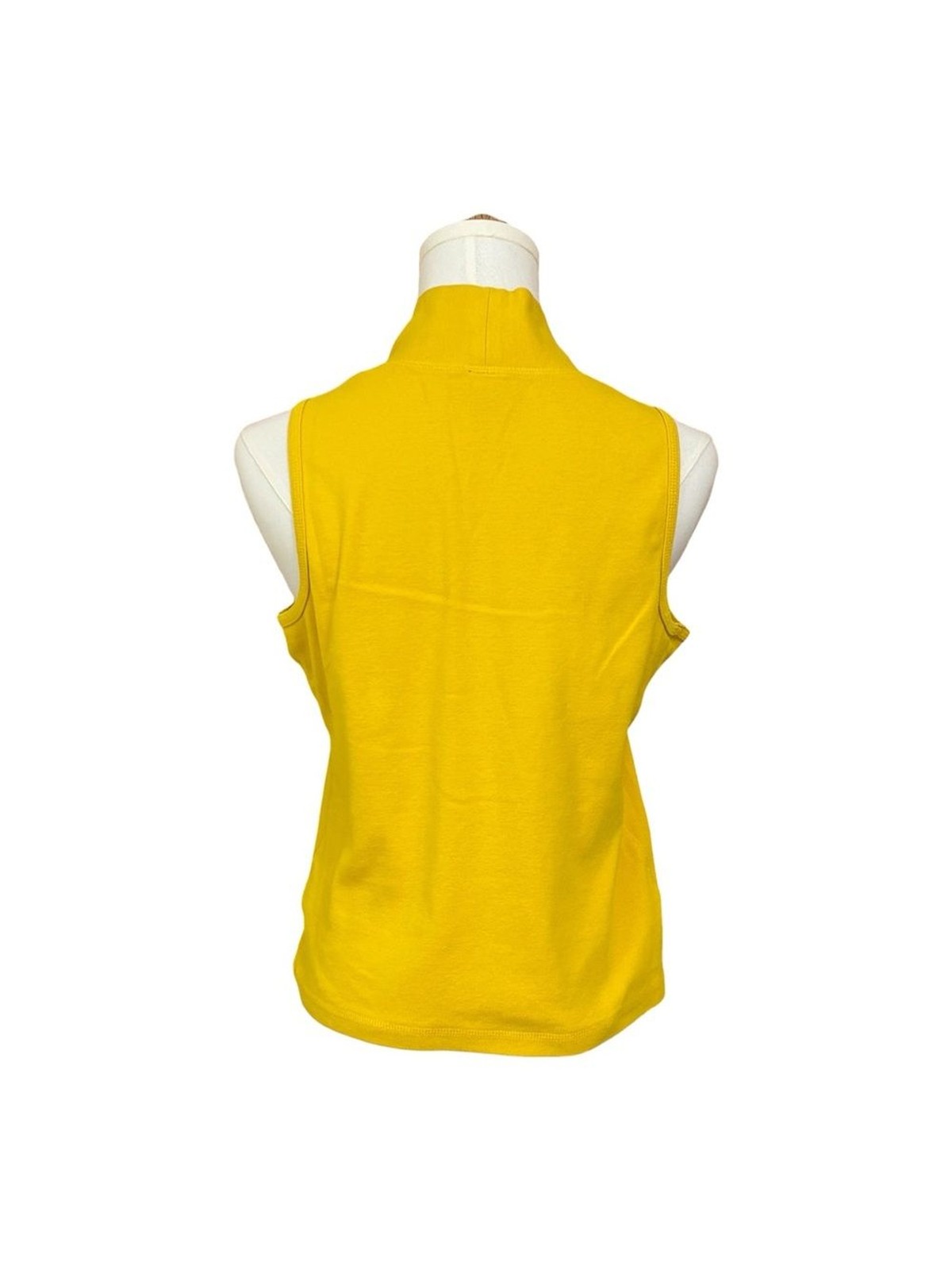 Rafaella Womens Large Golden Yellow Cotton Sleeveless V Neck Knit Top 2012
