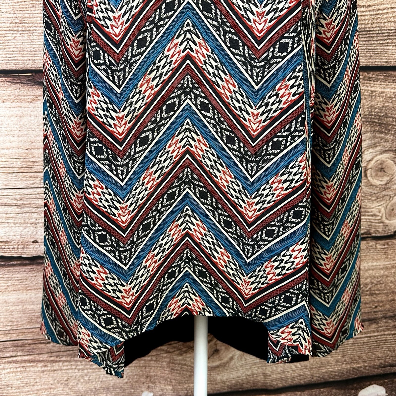 Femme by Tresics Women’s Rayon Abstract Geo Print Longer Back Blouse Tunic