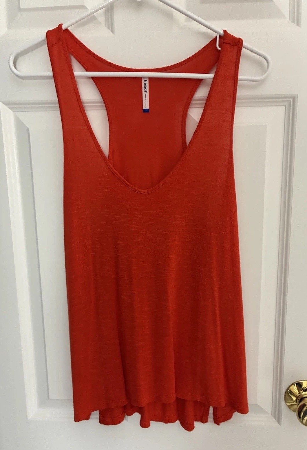 Tresics Basic Orange Flowy Tank Top Size Small