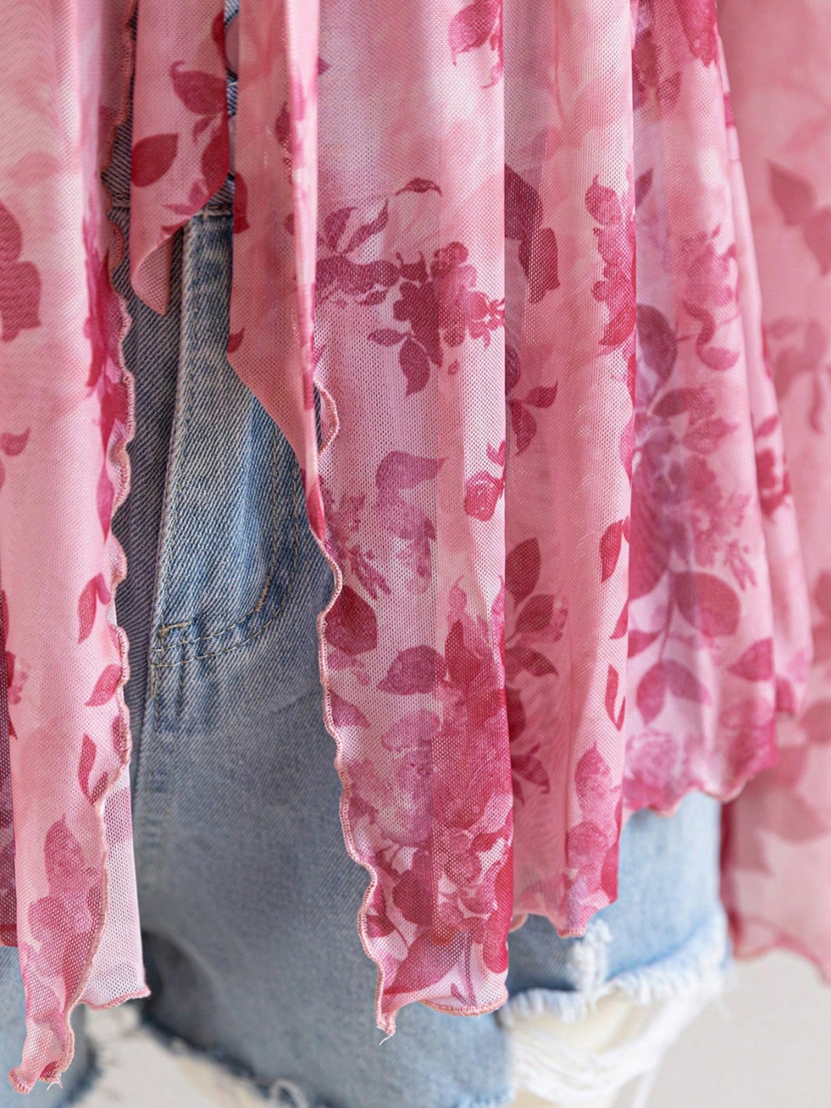 Pretty Summer Top Plus Size Pink Mix Floral Print Chiffon Blouse 1XL 2XL 3XL 4XL