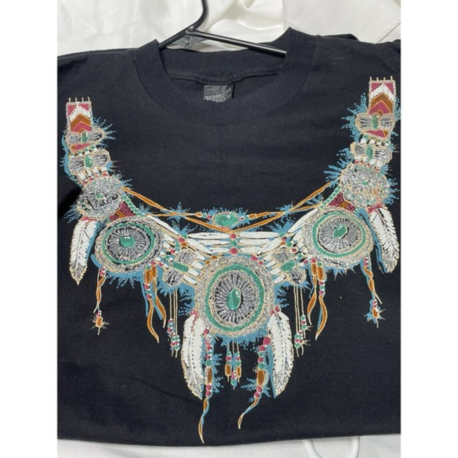 Vintage Diamond Dust Western Tee Shirt made in the‎ U.S.A. Women’s Size Xl