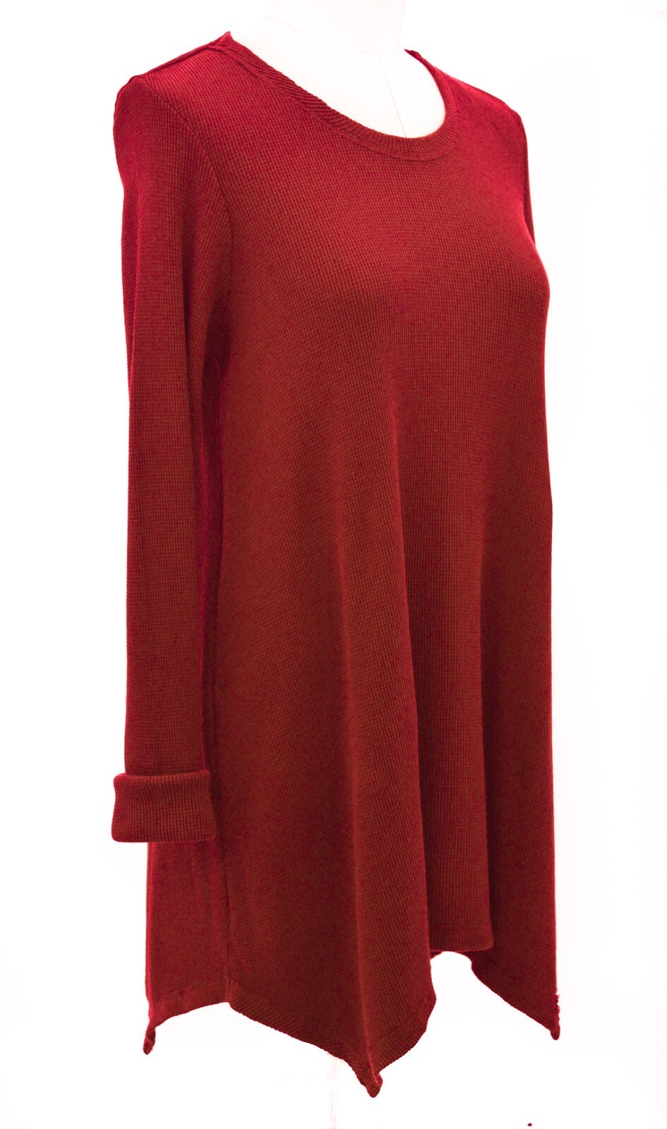 PRAIRIE COTTON USA W756 Waffle Weave Jersey Flared A-LINE TUNIC Top M L XL