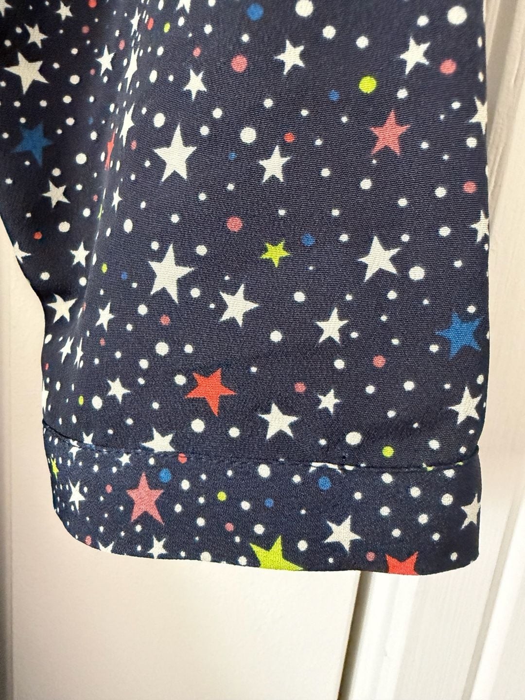 LIKELY Star Print Front-Tie Button-Down Blouse