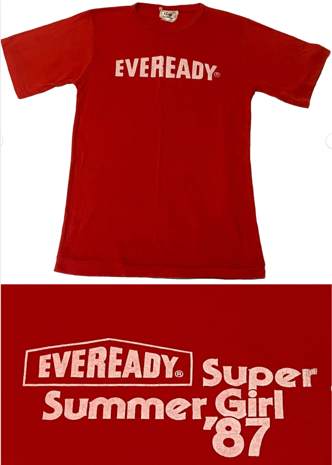 VINTAGE TShirt EVEREADY Summer Girl 87 Single Stitch PromoMerch AUSTRALIA 2Sided