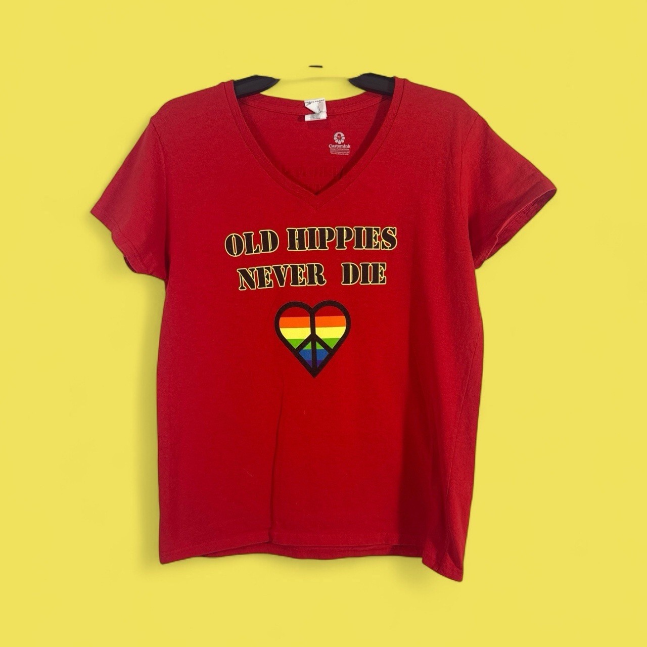Custom Ink T-Shirt Women’s Cotton Red Graphic Political Size Large