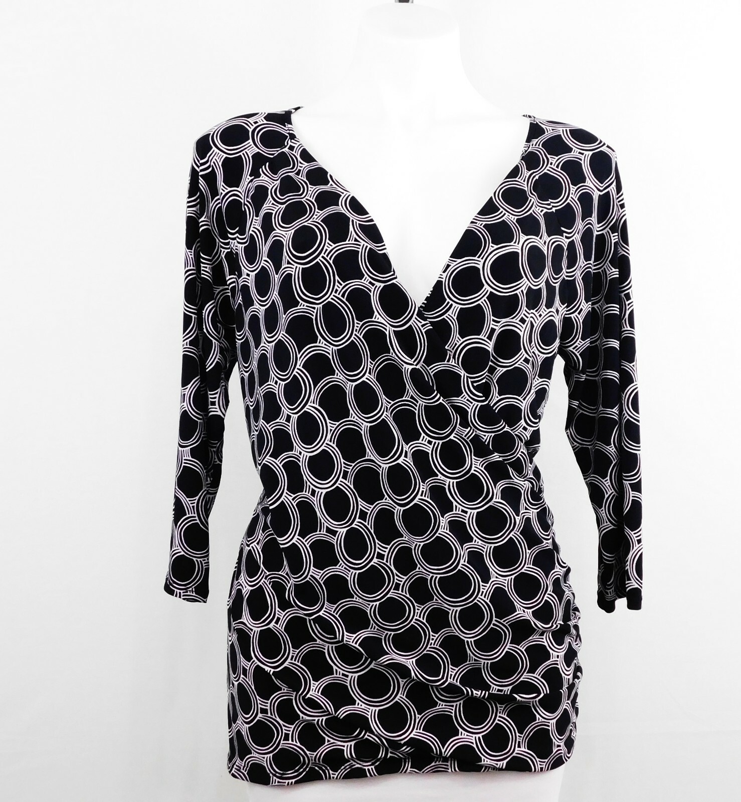 George Women Shirt, Size XL, Black/White, 97% Polyester, 3% Spandex