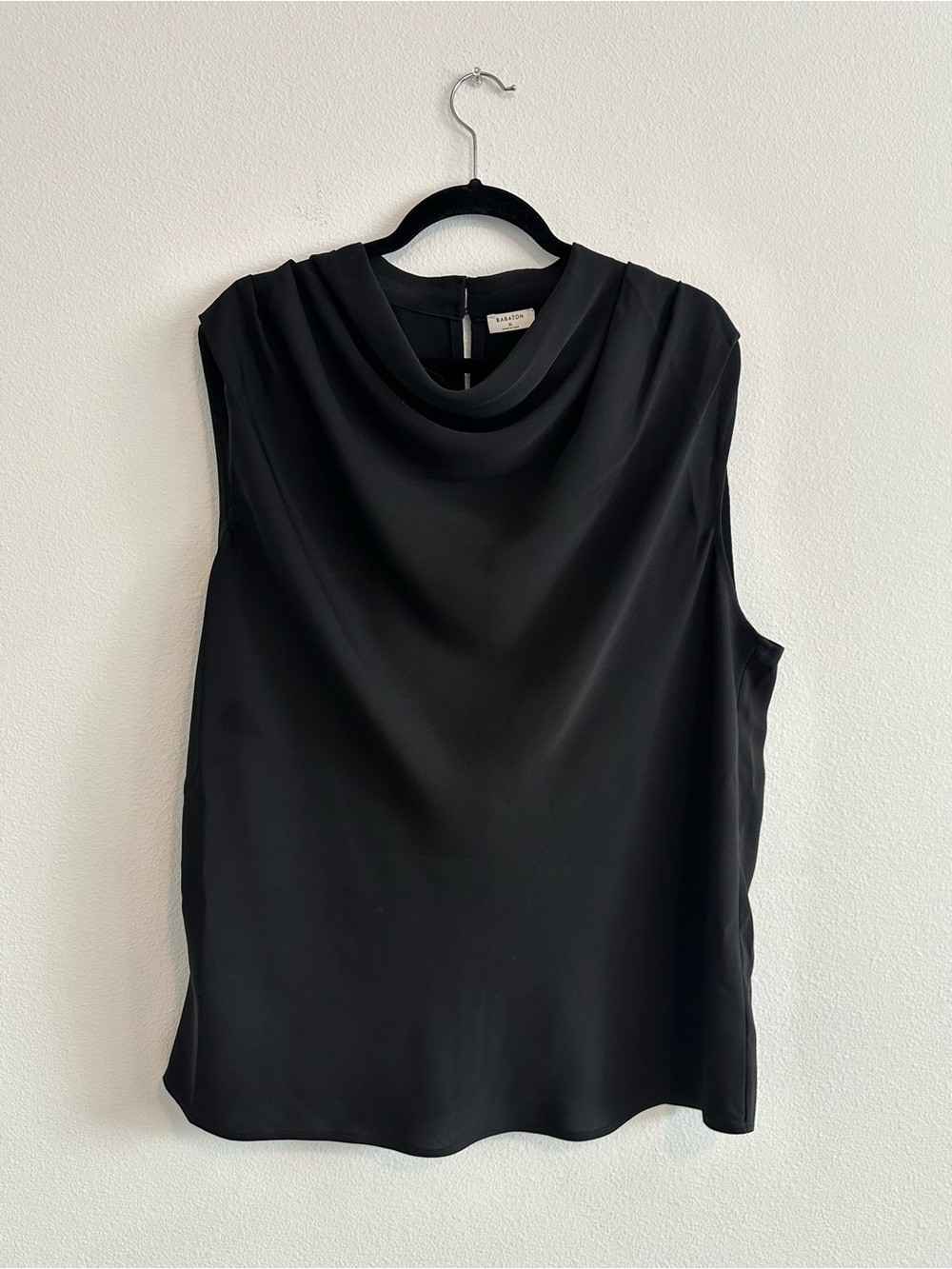 Aritzia Babaton Black Flowy Carter Blouse Size XL Minimalist Evening Wear