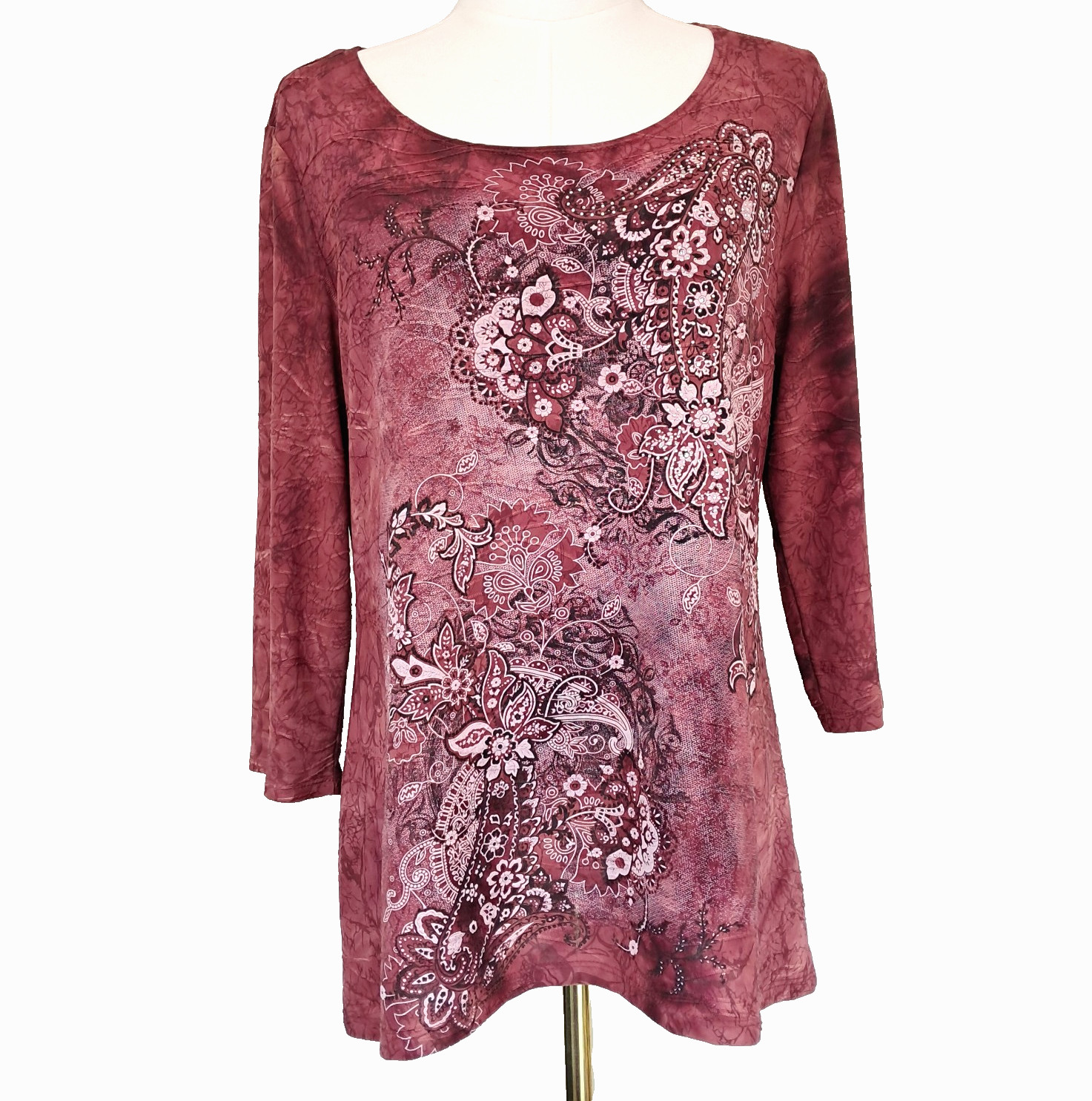 Y2K Blingy Burgundy Top Size M Dark Fairy Grunge Whimsigoth Indie Sleaze Tattoo