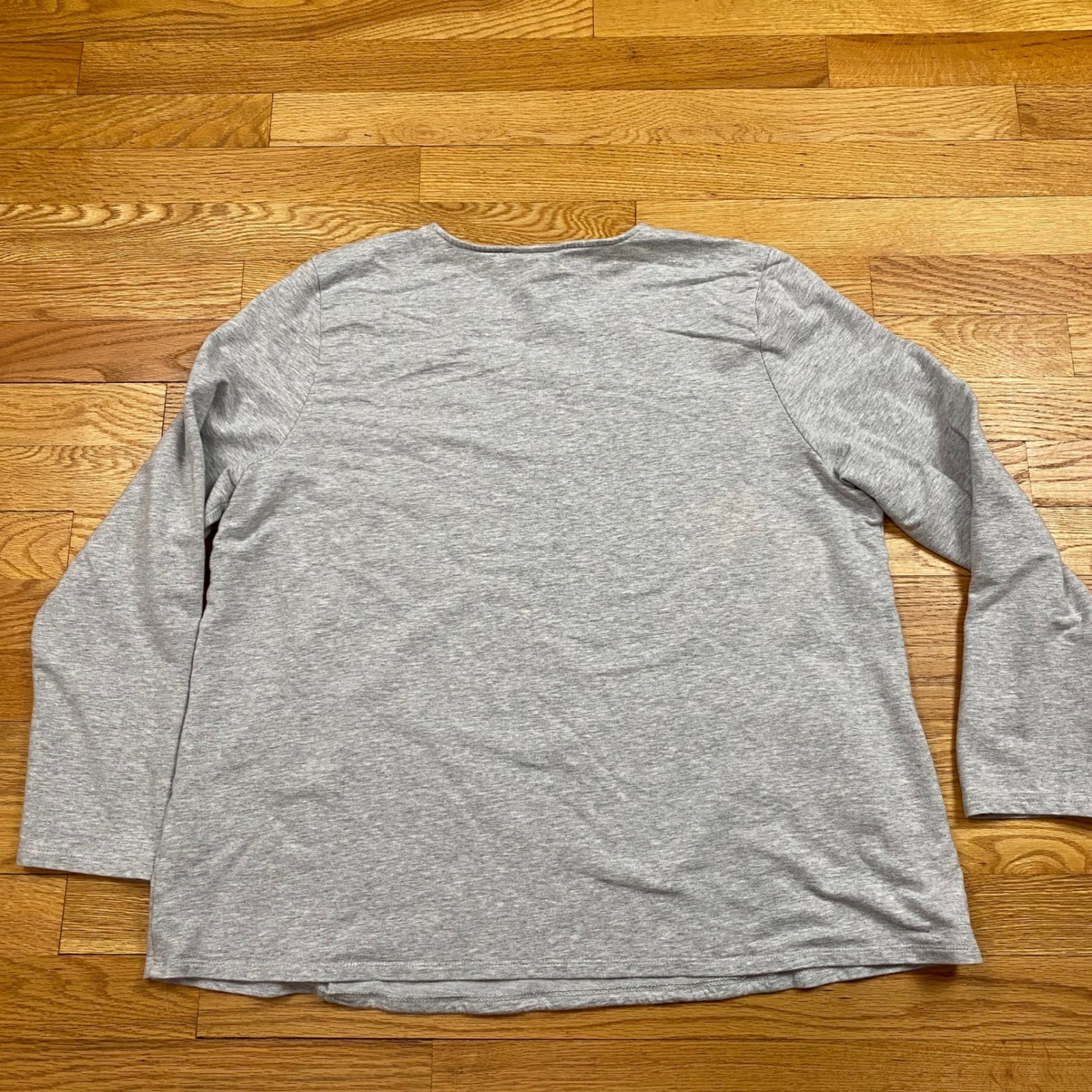 Pure Jill Pima Cotton Modal Pullover Women XL Grey Pocket Minimalist Loungewear