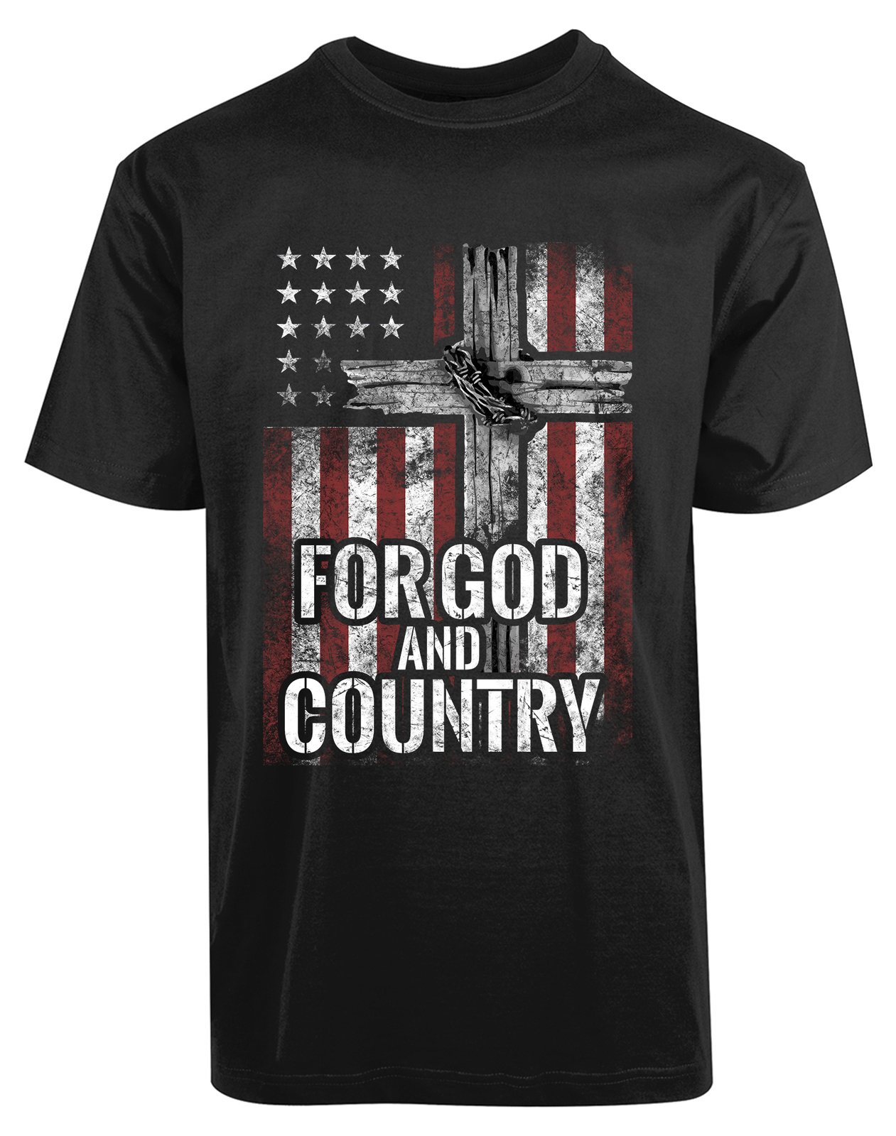 American USA Flag For God and Country New Men’s Shirt Jesus Love Cross Religious