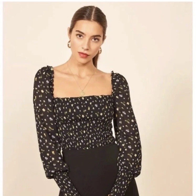 Reformation Pinto Smocked Blouse In Jolene Floral – Medium