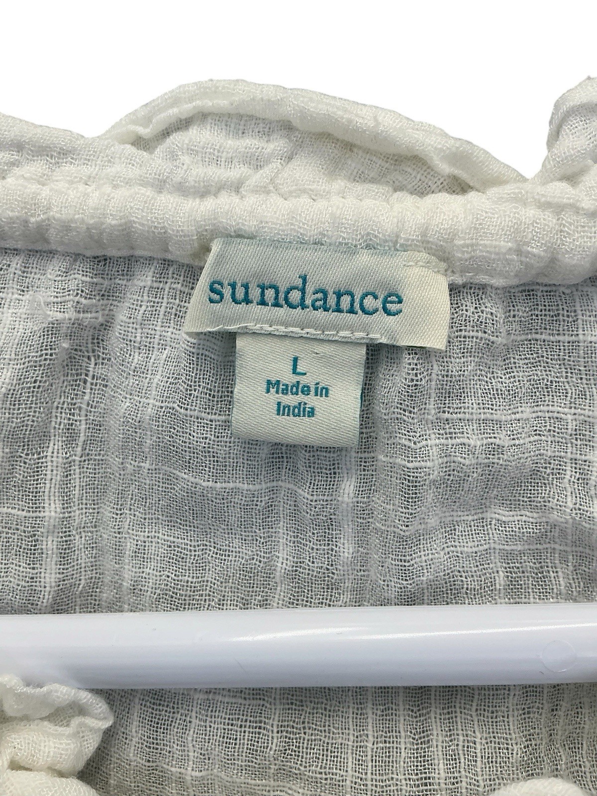 SUNDANCE Ruffle Blouse White Women’s Size Large