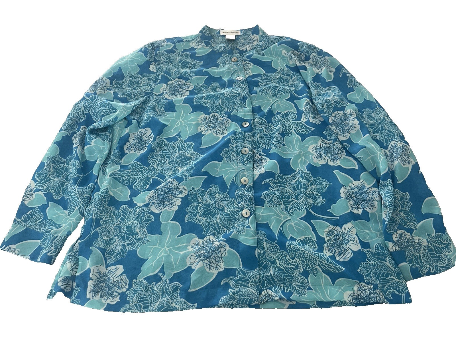 Drapers & Damons Women Sheer Floral Blouse-Large