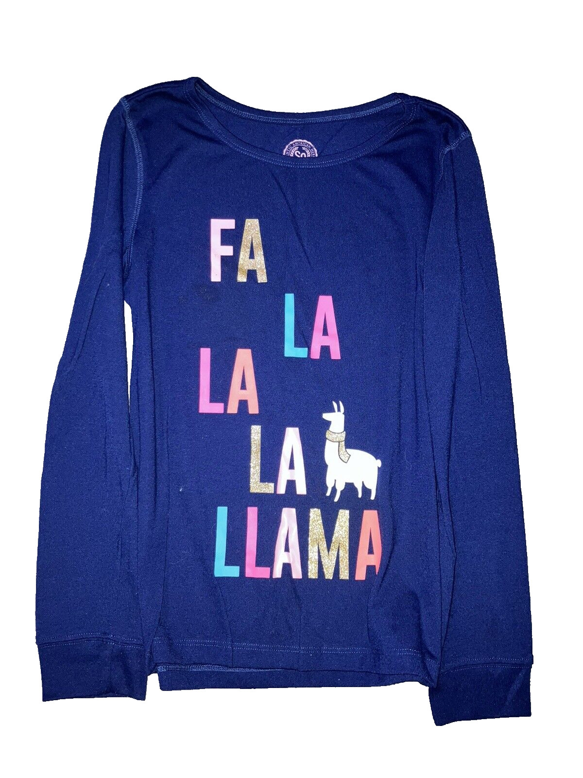 SO Authentic American Heritage Shirt Girl’s 14 Blue Long Sleeve Lama Holiday