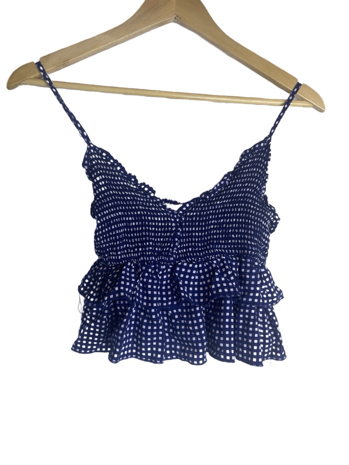 Ocean Drive Smocked Ruffle Crop Top