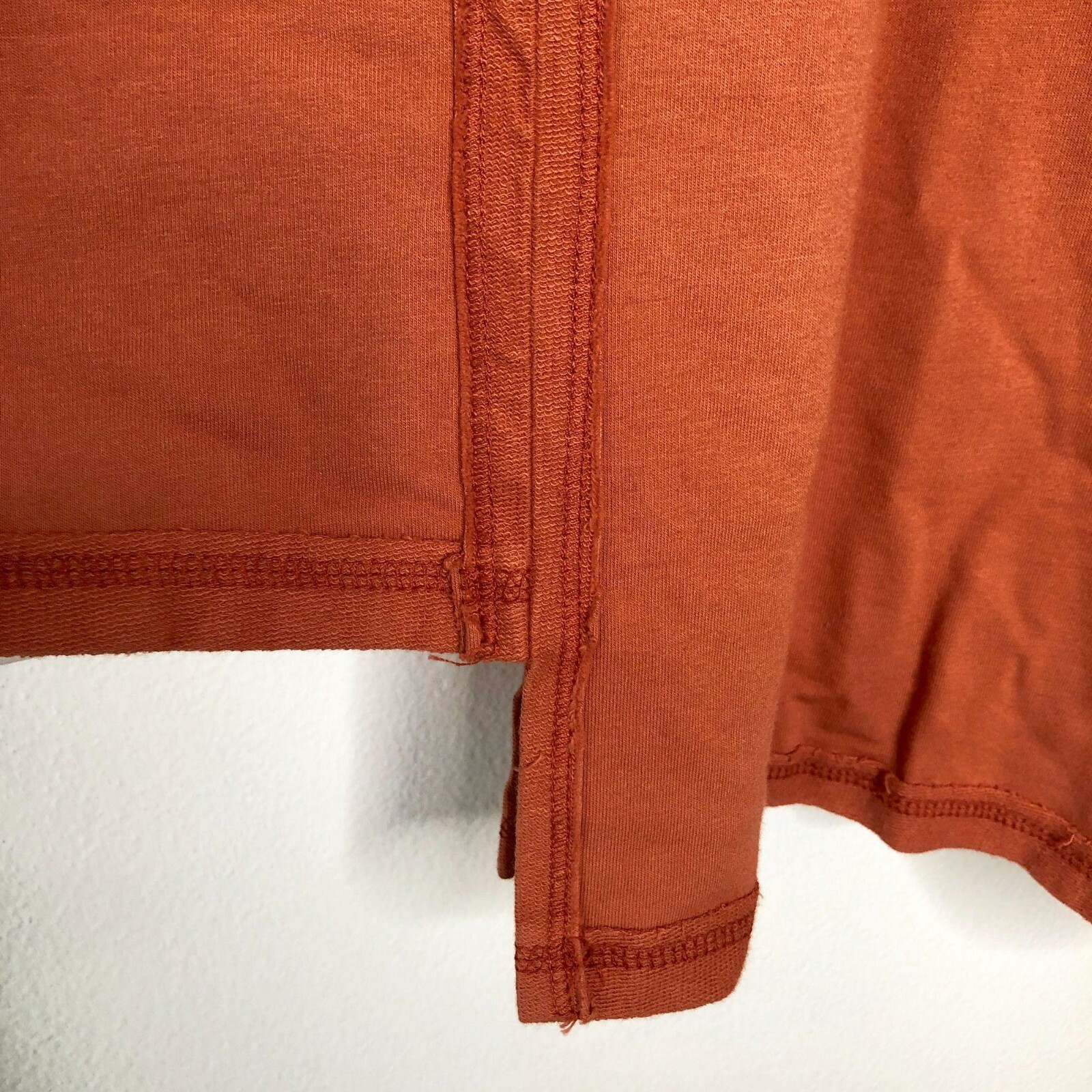 INAE Collection Top Small Tunic Oversized Lagenlook Orange Asymmetrical Hem NWT