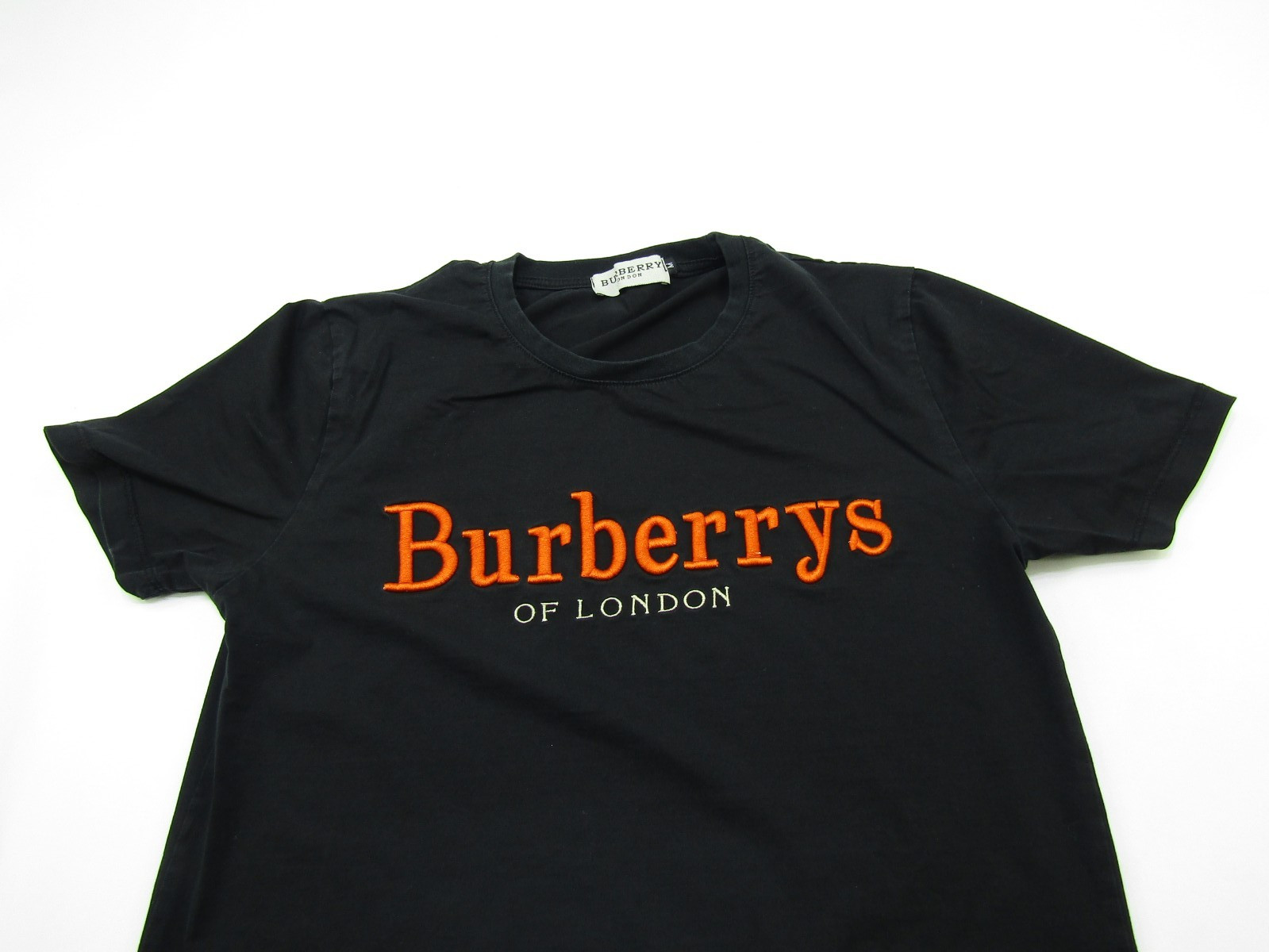 Burberrys of London T-Shirt Womens Medium Embroidered Spellout Logo Preppy