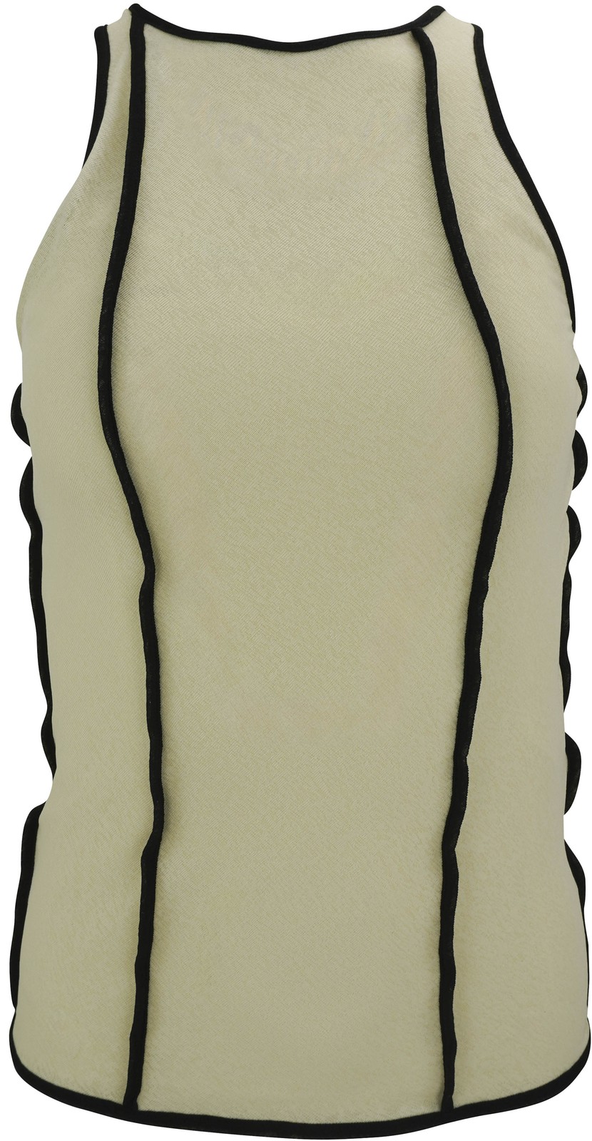 Nanushka Enna Mesh Tank Top in White Wax