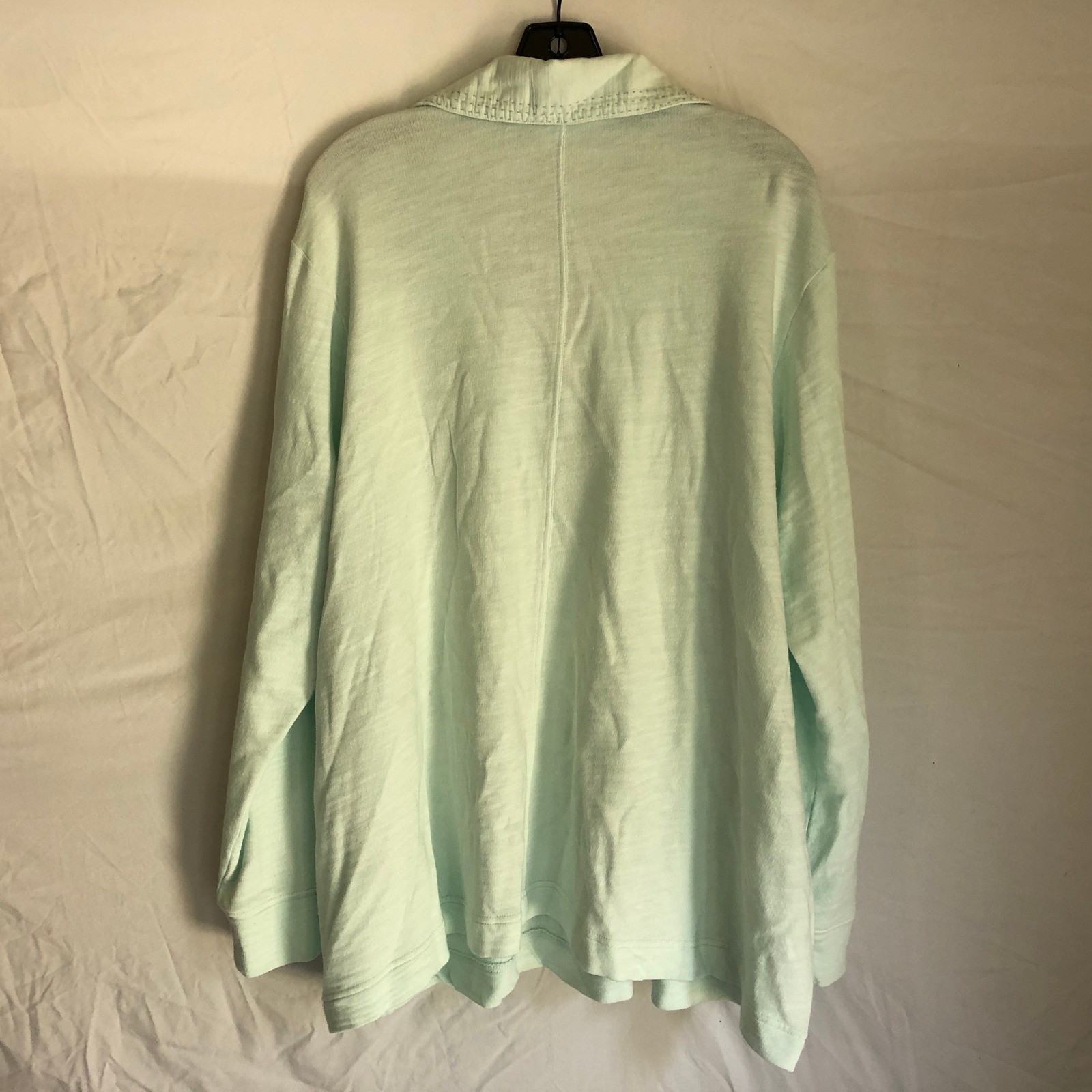 Pure Jill J. Jill Mint Green Organic Cotton Stitched V-Neck Tunic Top Womens 3X