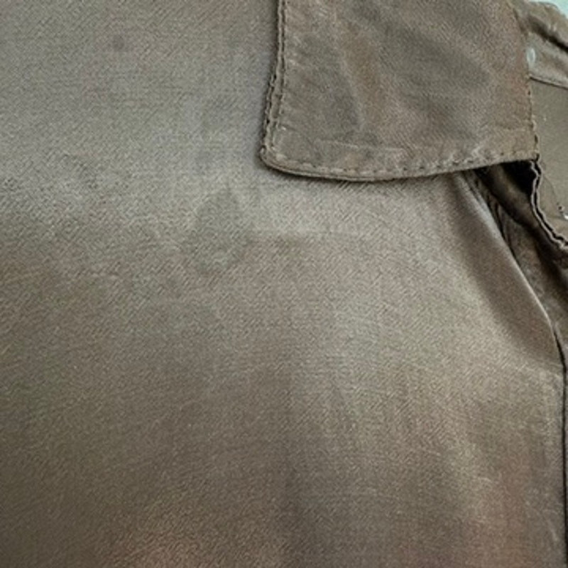 Alexandre Laurent Satin Button Up Shirt Brown 100% Viscose Made in Italy Blouse