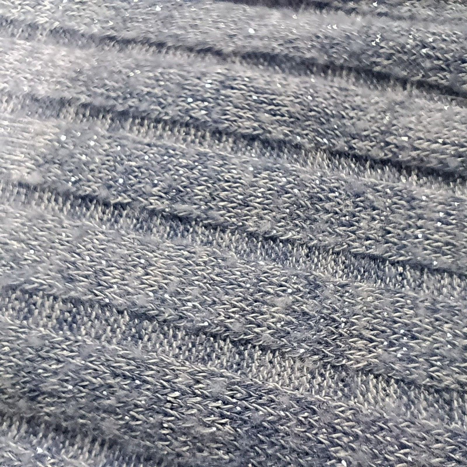 Cocomo Blue and Silver V Neck Swing Sweater Ribbed Button Up Roll Tab Sleeve L