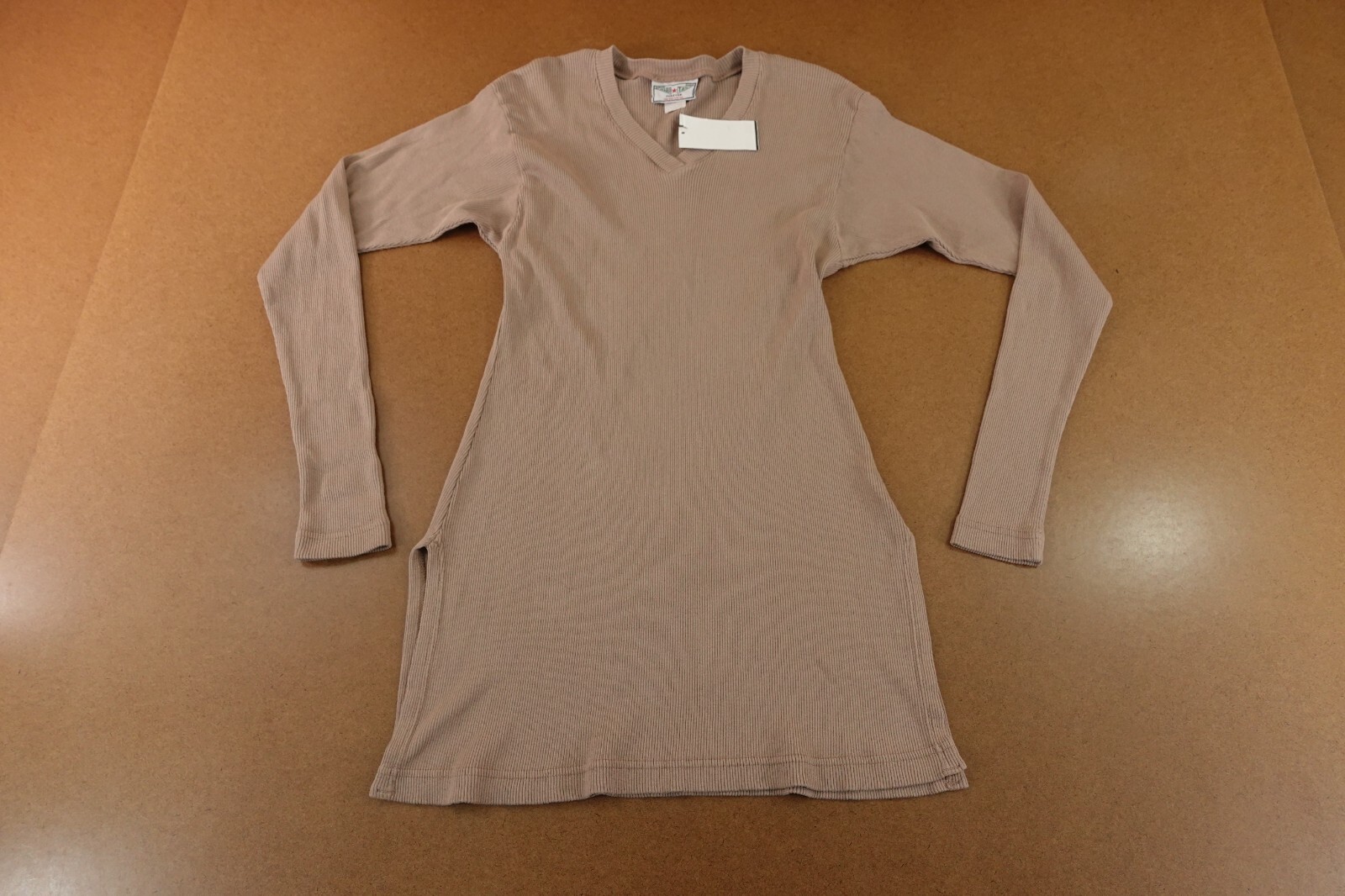 Hard Tail Forever Womens One Size Brown Vintage Rib Knit Oversized Tunic Tee NWT