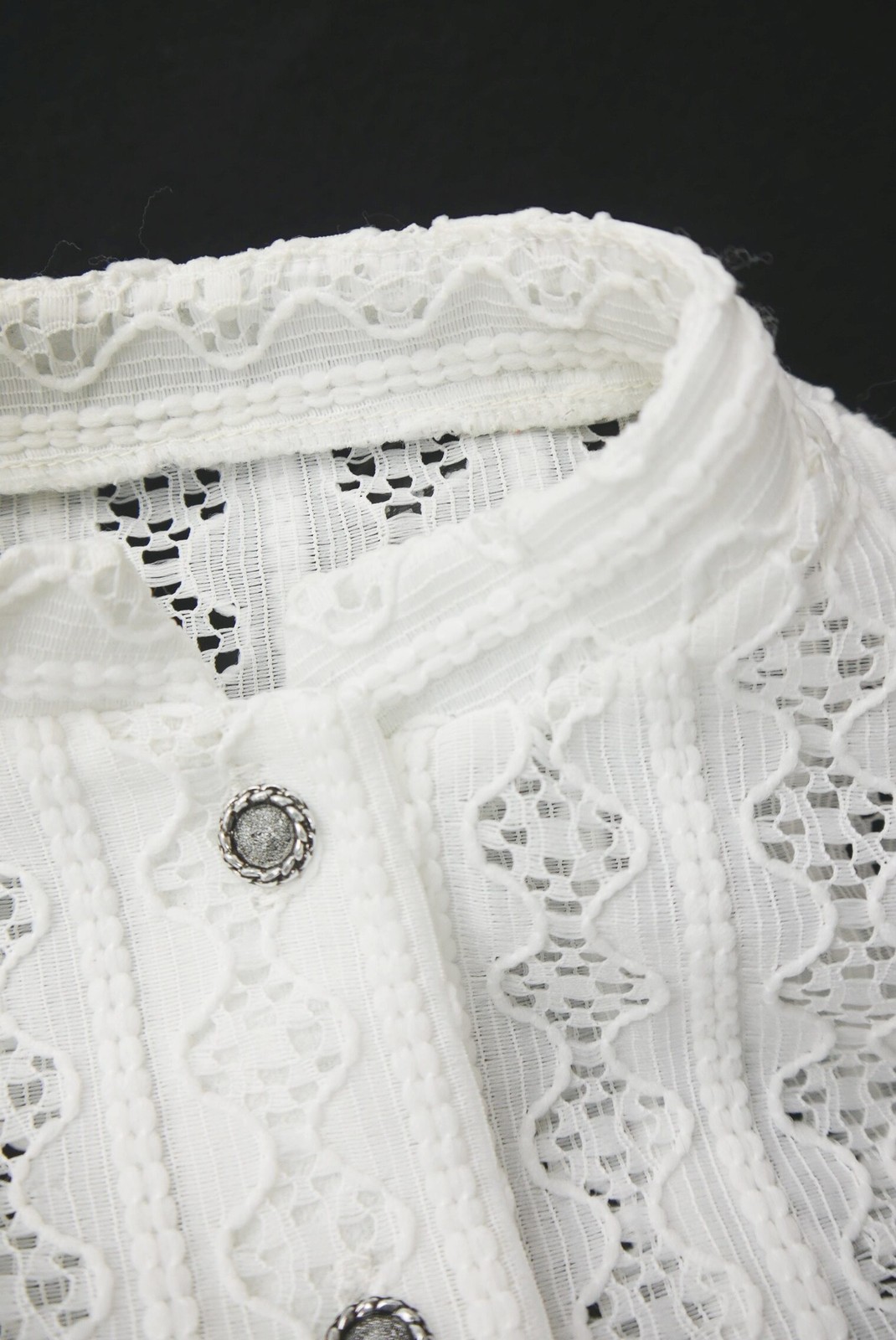 Size 40 dirndl blouse long sleeve eyelet white blouse for dirndl mixed fabric