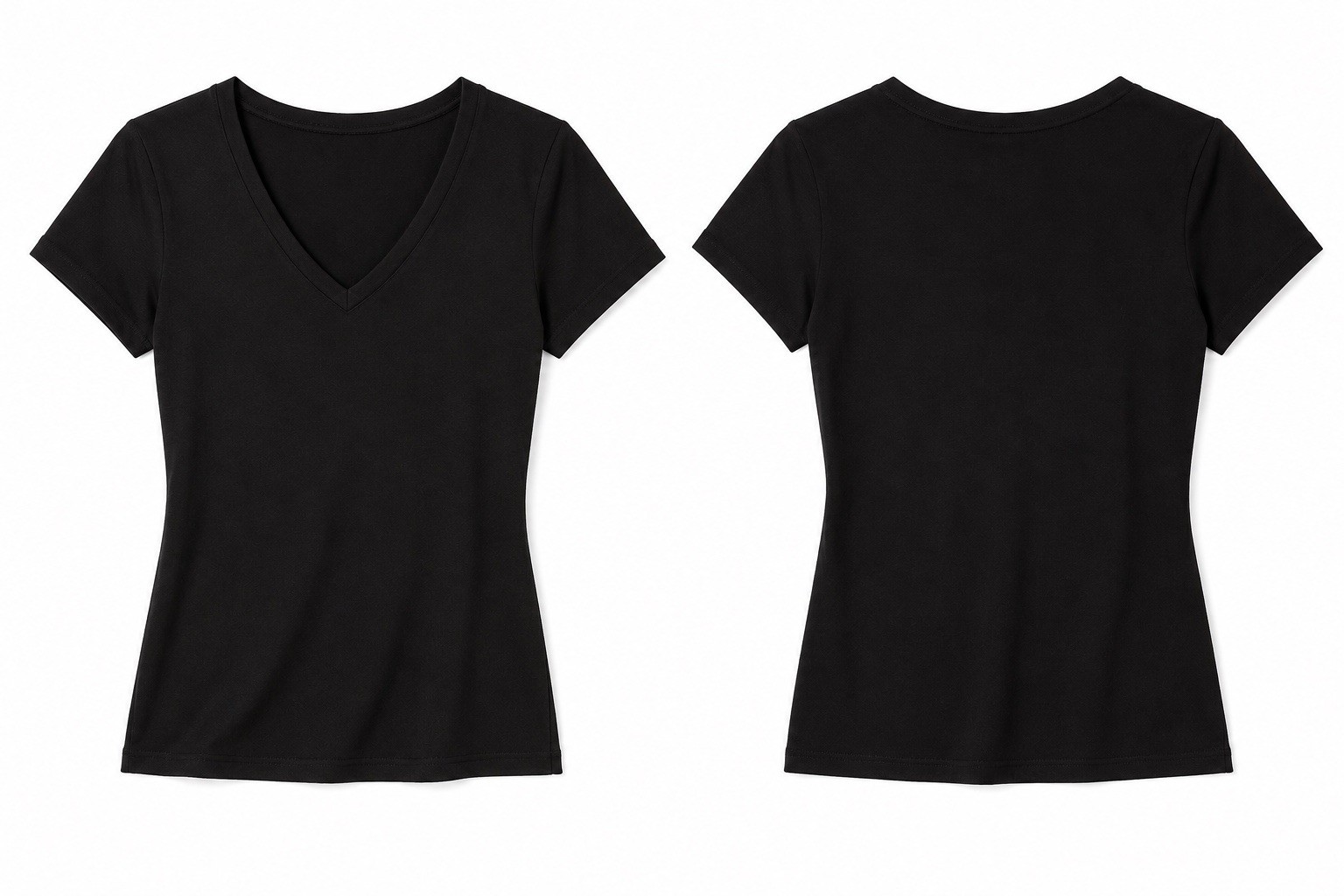 Nordstrom Everyday Tee V-Neck Pima Cotton Blend T-Shirt Black Top Size M Capsule