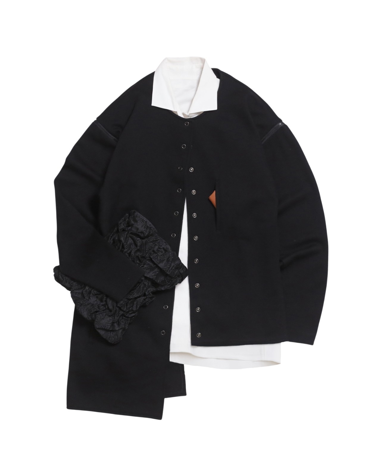 Junko Koshino Asymmetrical 2-Way Detachable Sleeve Shirt Jacket Japan