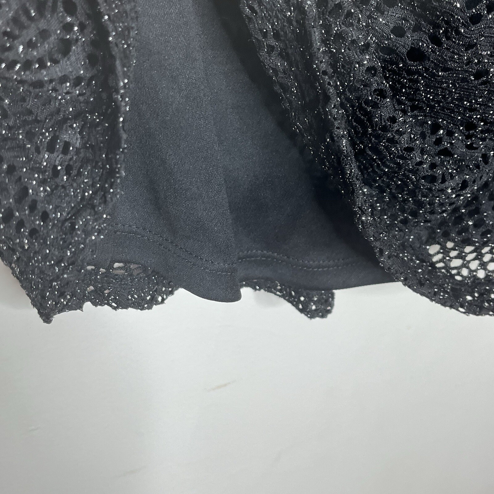 Cocomo Mesh Fishnet Metallic Top Womens Small Sheer Sparkly Tropical Resort