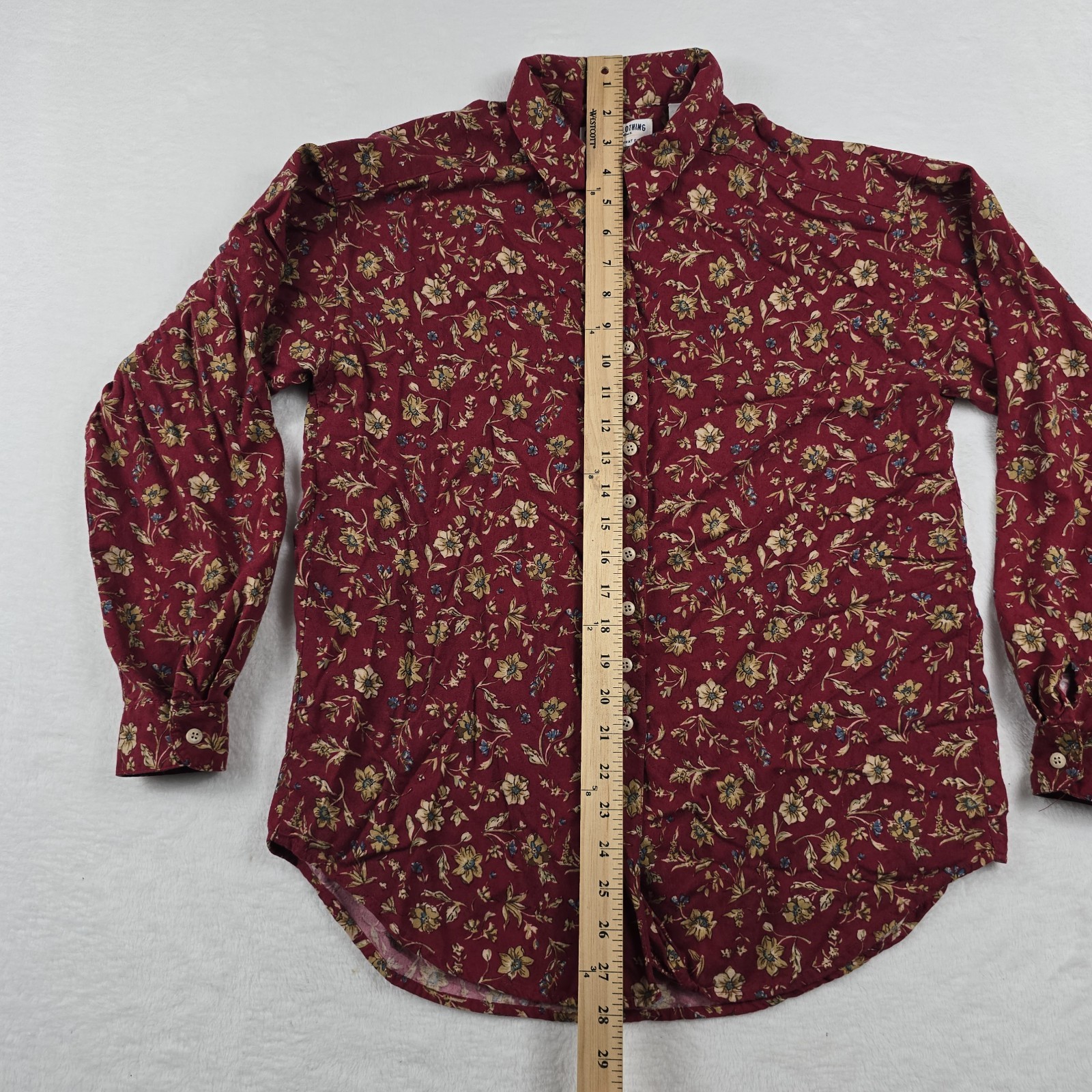 Lee Vintage Women’s Button Up Shirt Barn Red Floral Paisley Print Size Medium