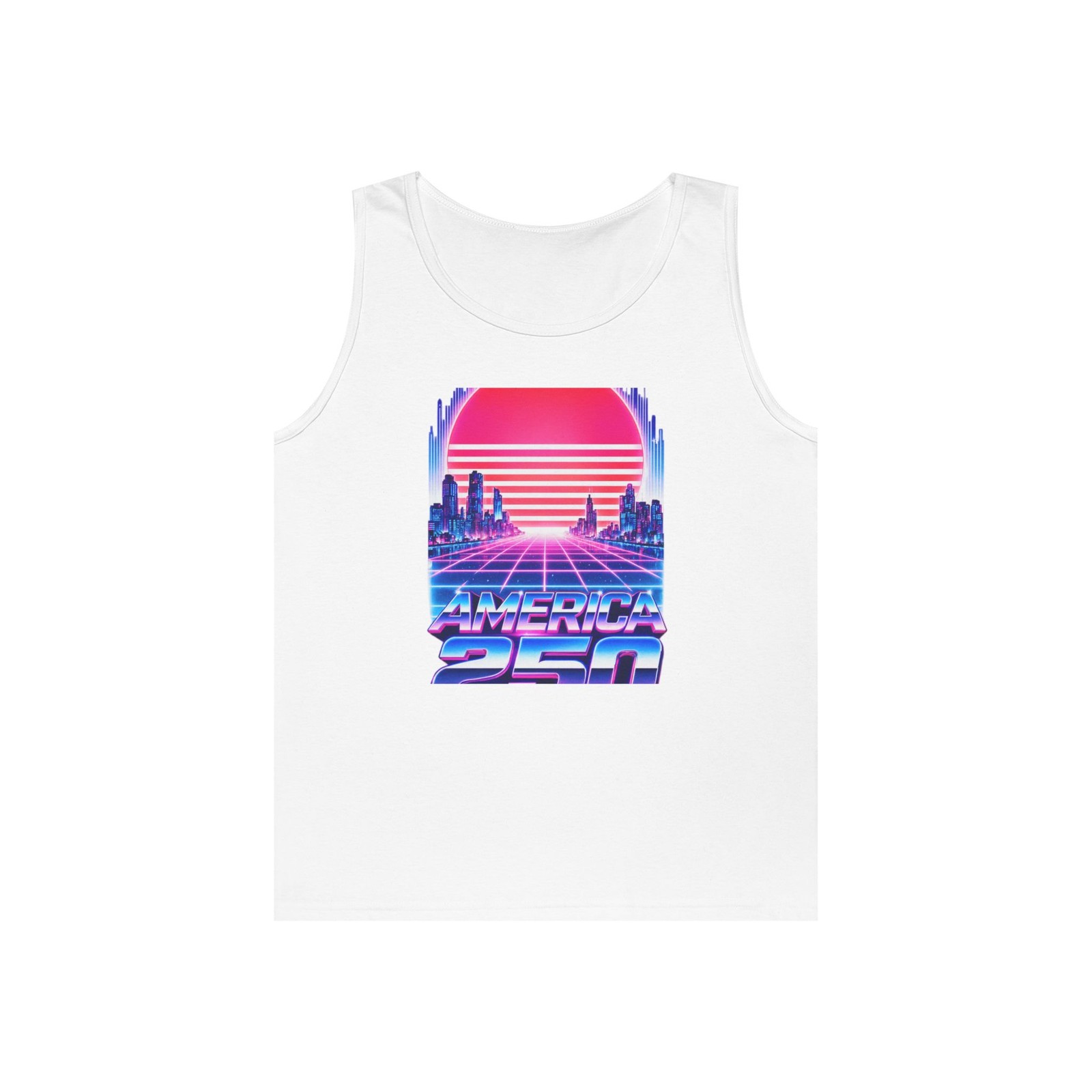 Synthwave America Tank Top Unisex Retro 80s Neon Made in USA