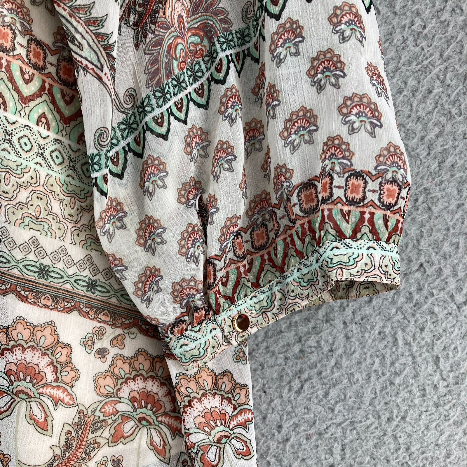 Sara Michelle Paisley Peasant Blouse Top2X Lined Flowy Boho Peasant Hippie