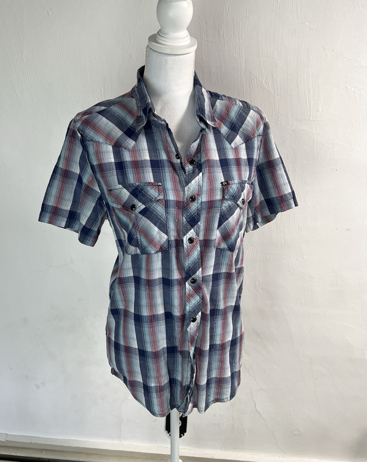 Salt Valley Womens Western Shirt Plaid Blouse Cowgirl Chic Ranch Rodeo Snap Read