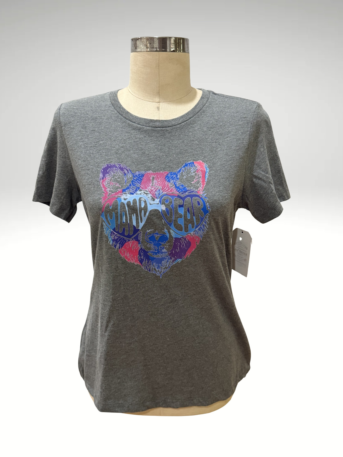 Mama Bear Shirt Women’s Bella Canvas 6004 Gray Graphic Tee Cute Mom Gift