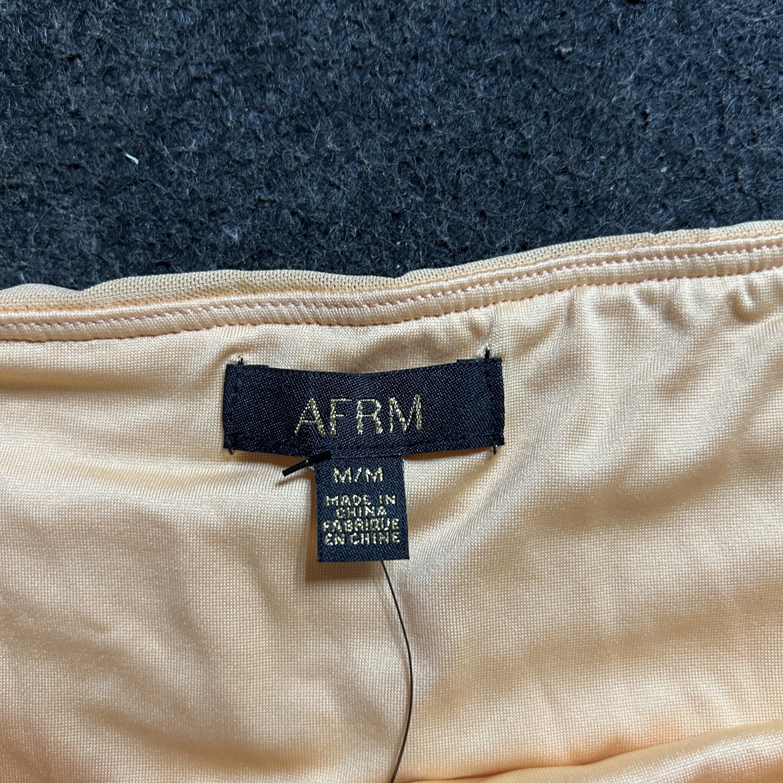 AFRM Bodysuit Women’s Peach Fuzz Strapless Ruched Mesh Drape, Size M