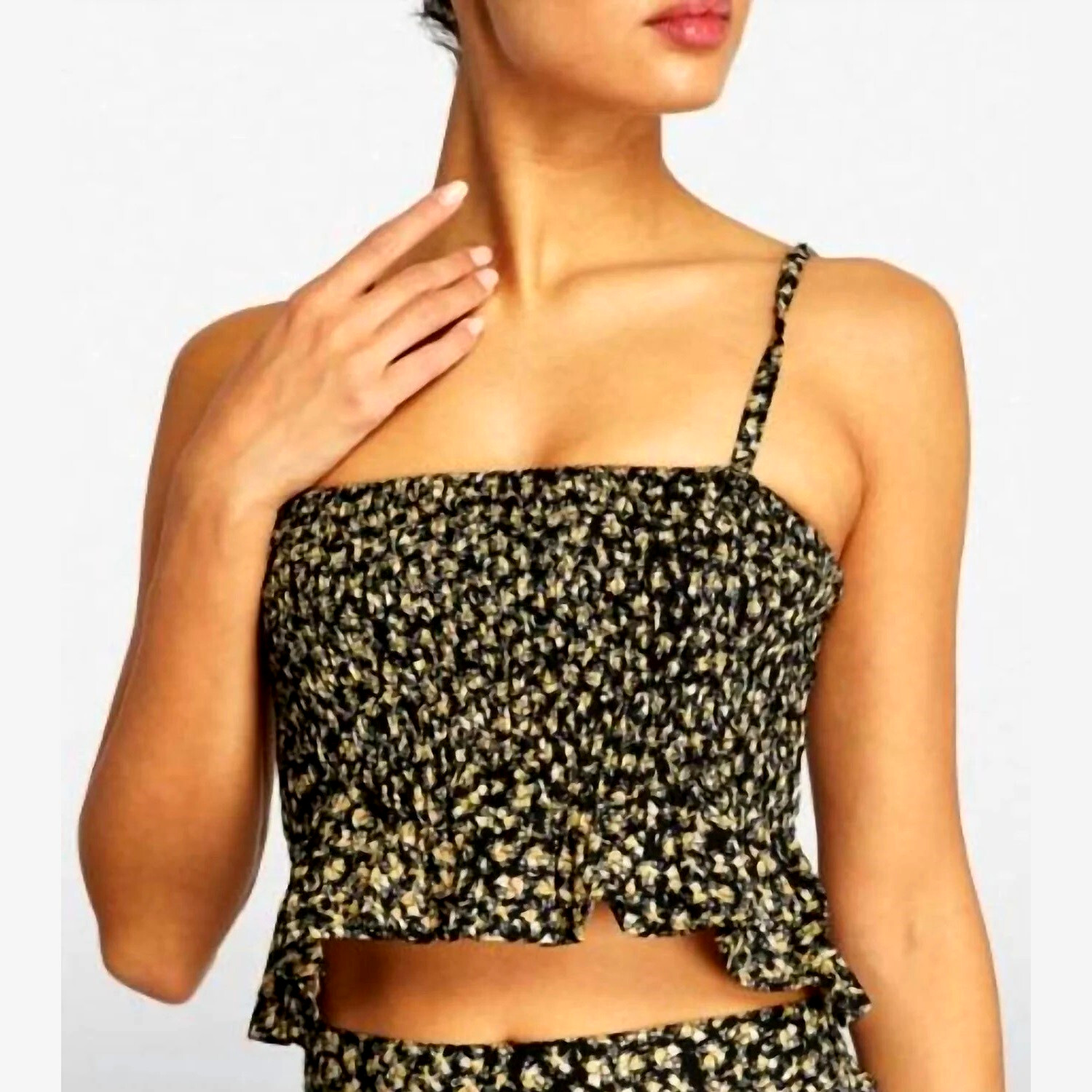 FAITHFULL THE BRAND Smocked Poplin DAMITA Salma Floral TOP size L ~ nwot $136