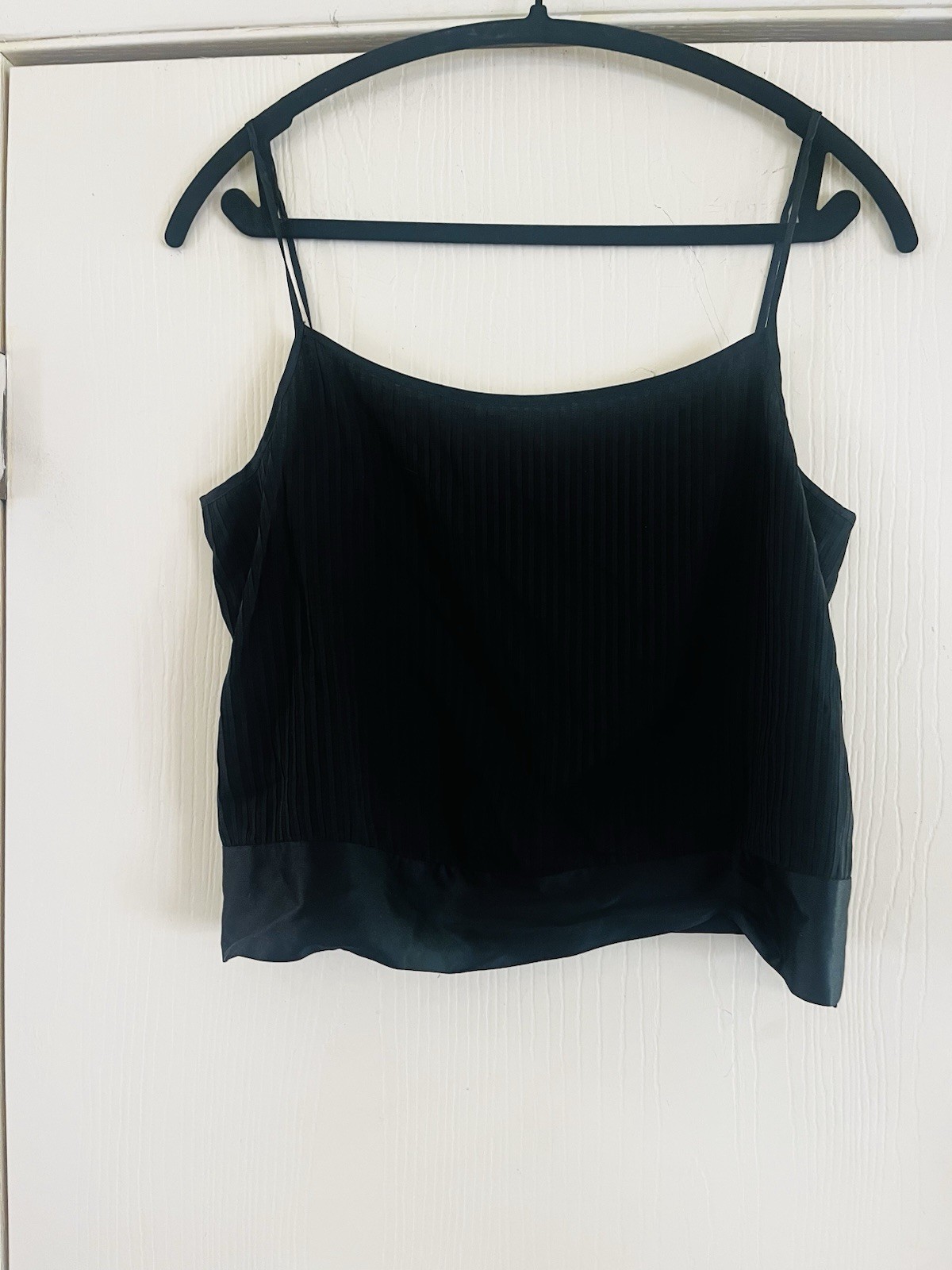 VTG Banana Republic Silk Pleated Art Deco Minimalist Tuxedo Button Camisole M