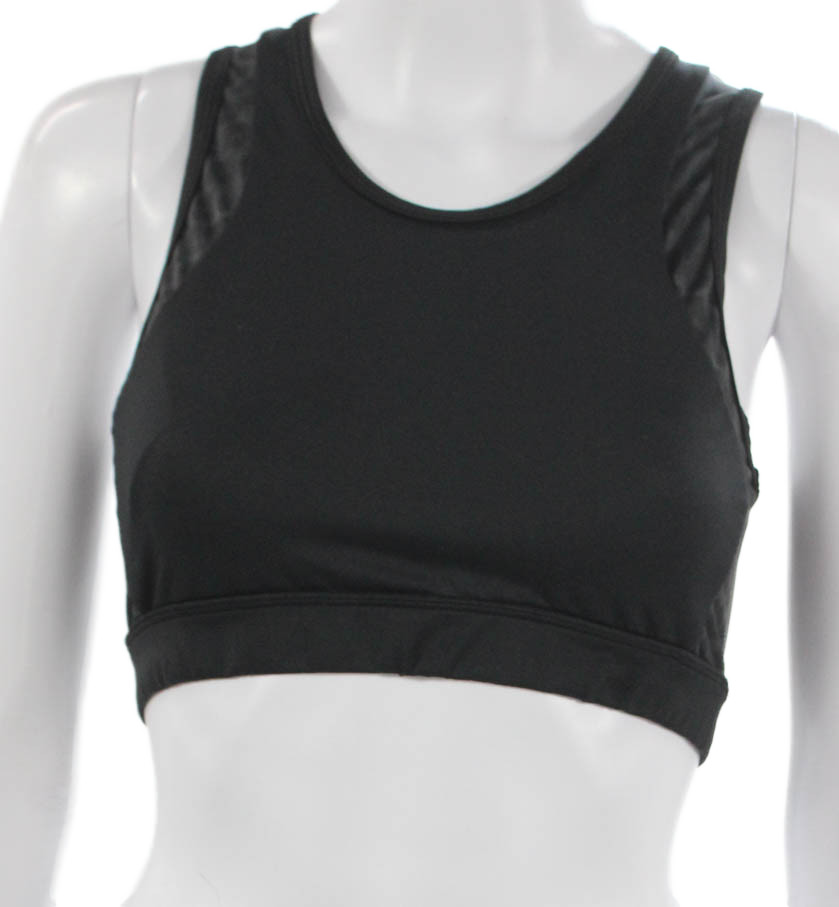 Vie Active Womens Sports Bra Black Animal Print Polyester Size S