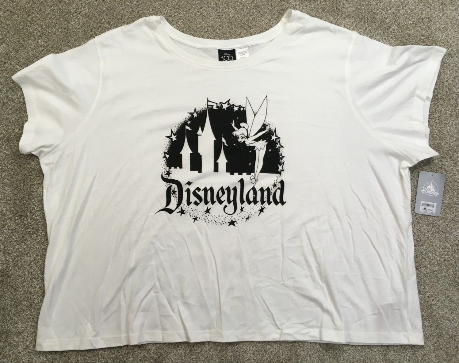 Disneyland Shirt Women’s 3X White 100 Year Celebration Tinkerbell Castle