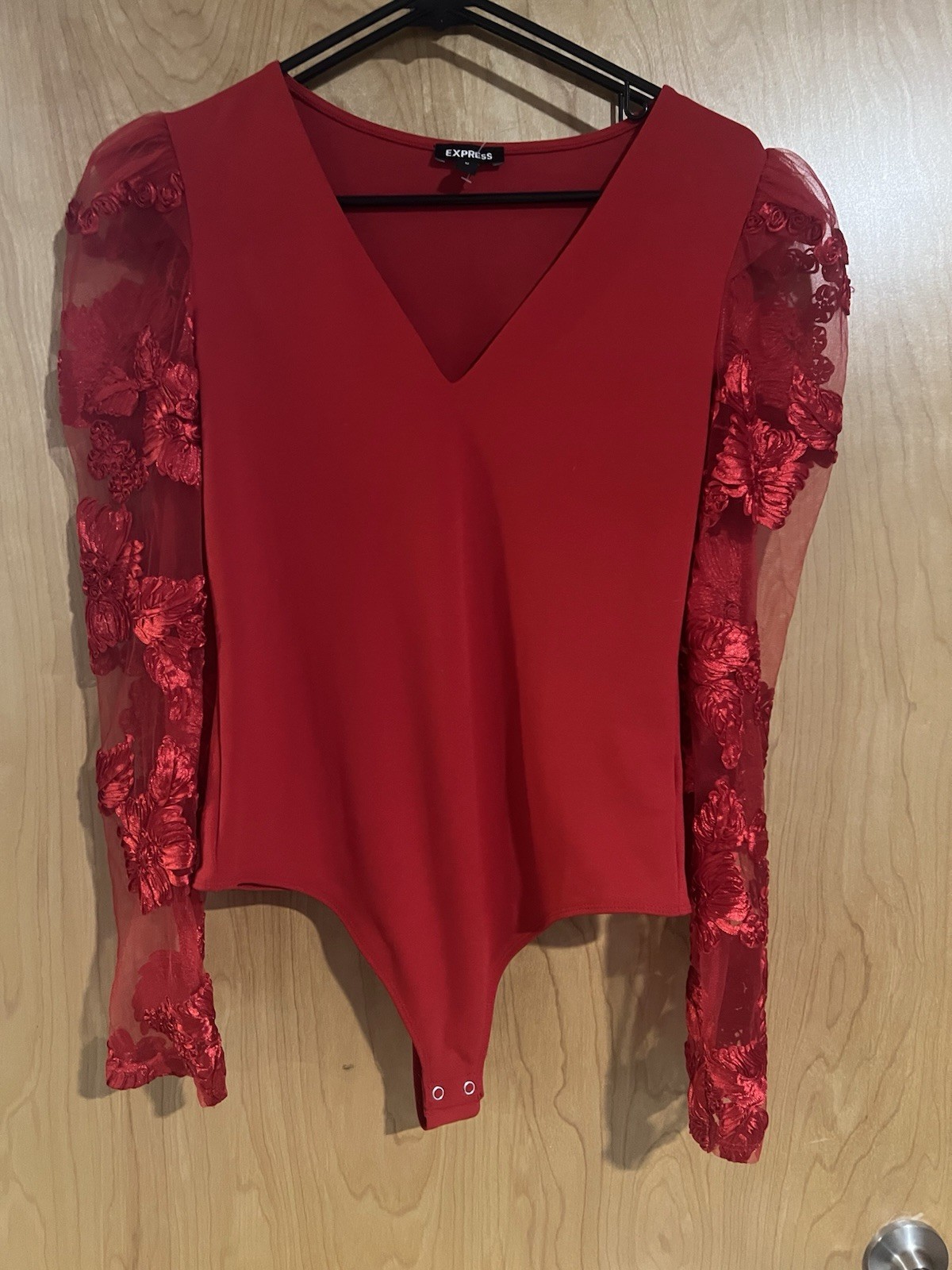 Express Red Floral Bodysuit