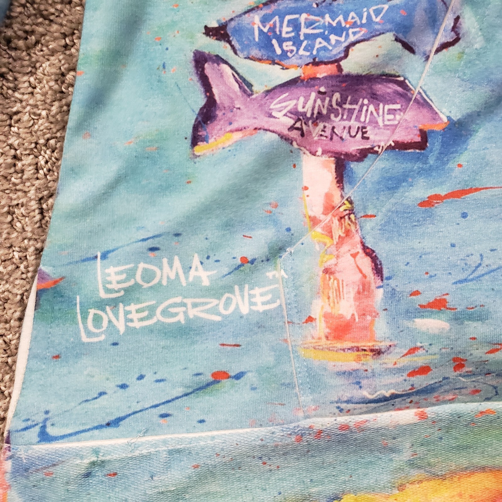 Leoma Lovegrove Hoodie Womens Small Art to wear Beach Cover up Colorful