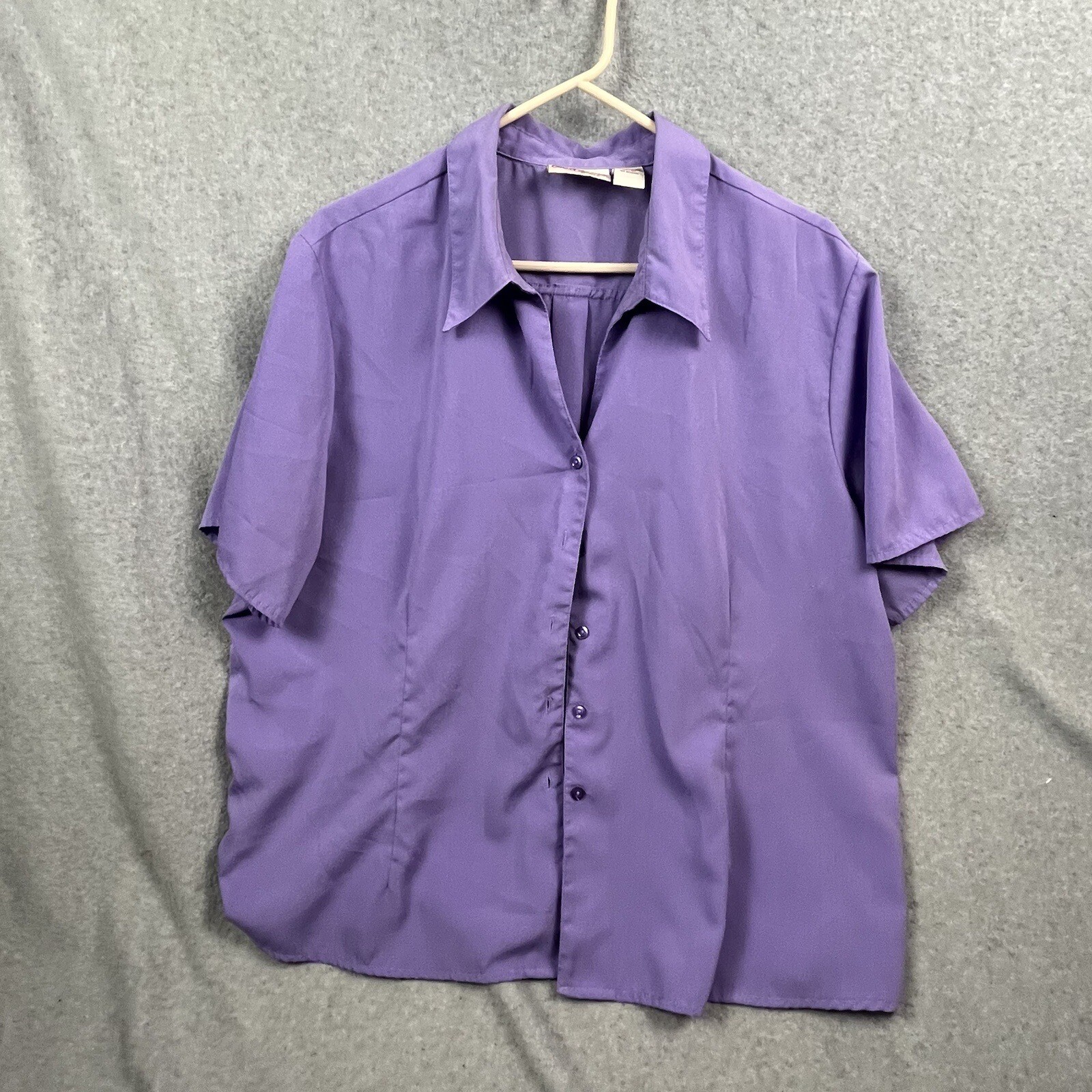 Joanna Plus Shirt Top Womens 3X Purple Lightweight Darts on Chest/Lower Back