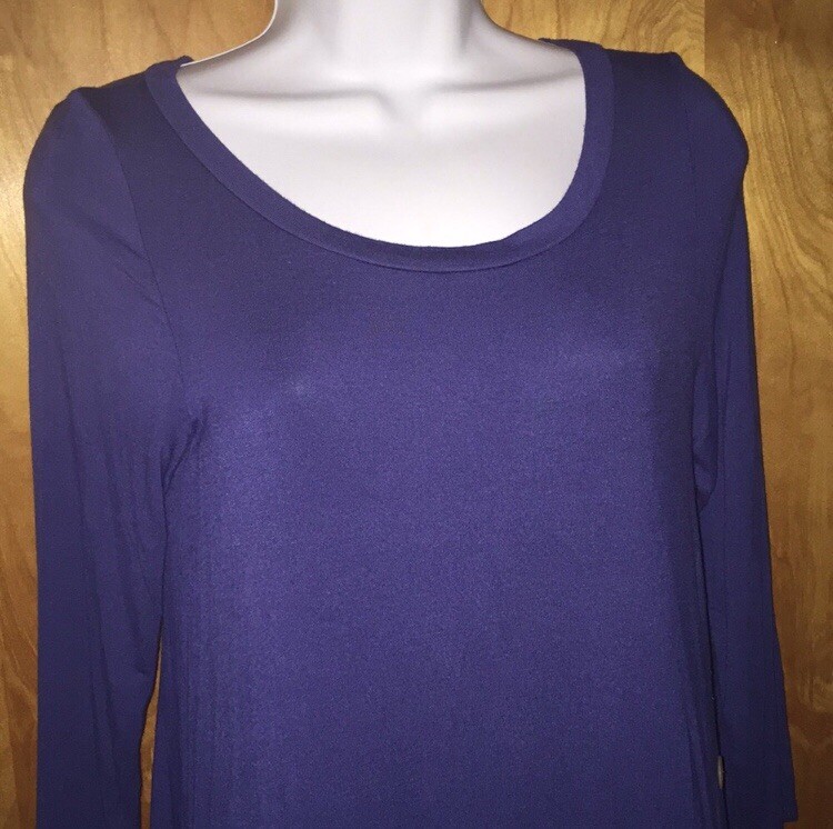 Emerald Blue Tunic Top With Side Buttons Size M