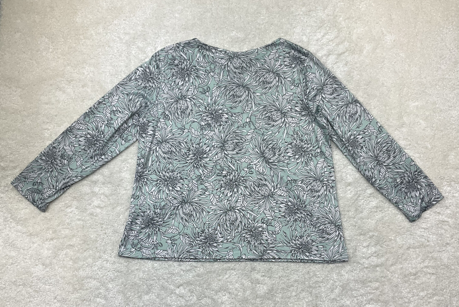Nue Options Womens Size XL Floral Print Top 3/4 Sleeve Criss Cross Tie Neckline