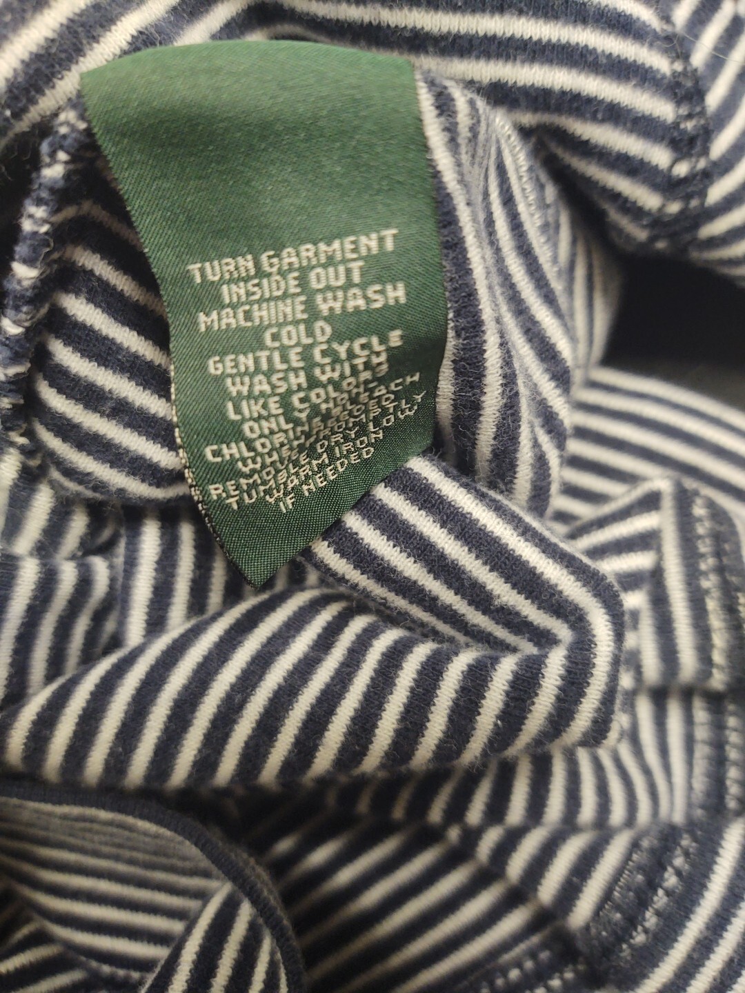 LRL Lauren Jeans Co Womens Shirt XL Blue White Stripe Nautical Blouse Top 1115
