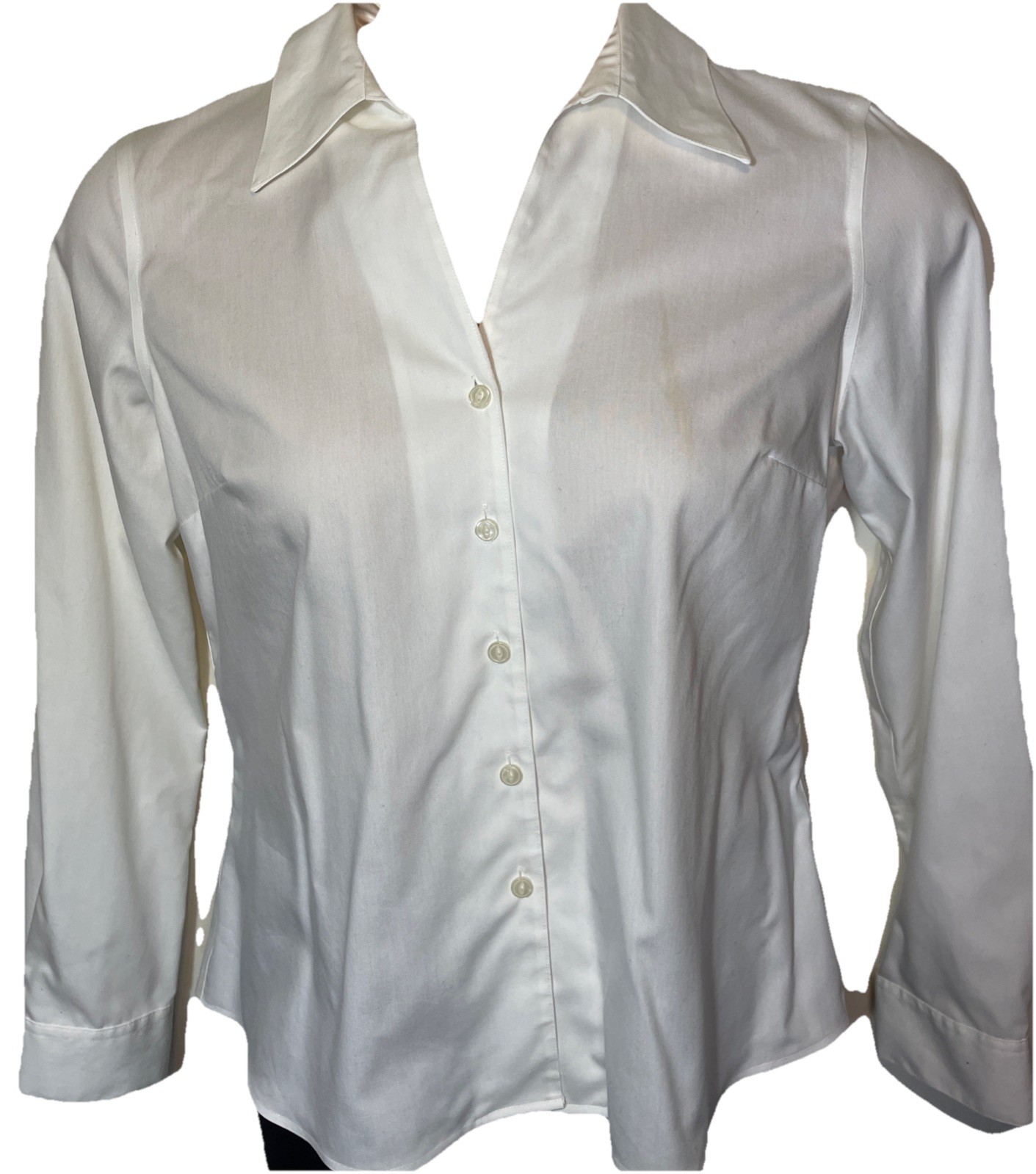 Evan Picone Quickcare white shirt cotton button down no iron size 10