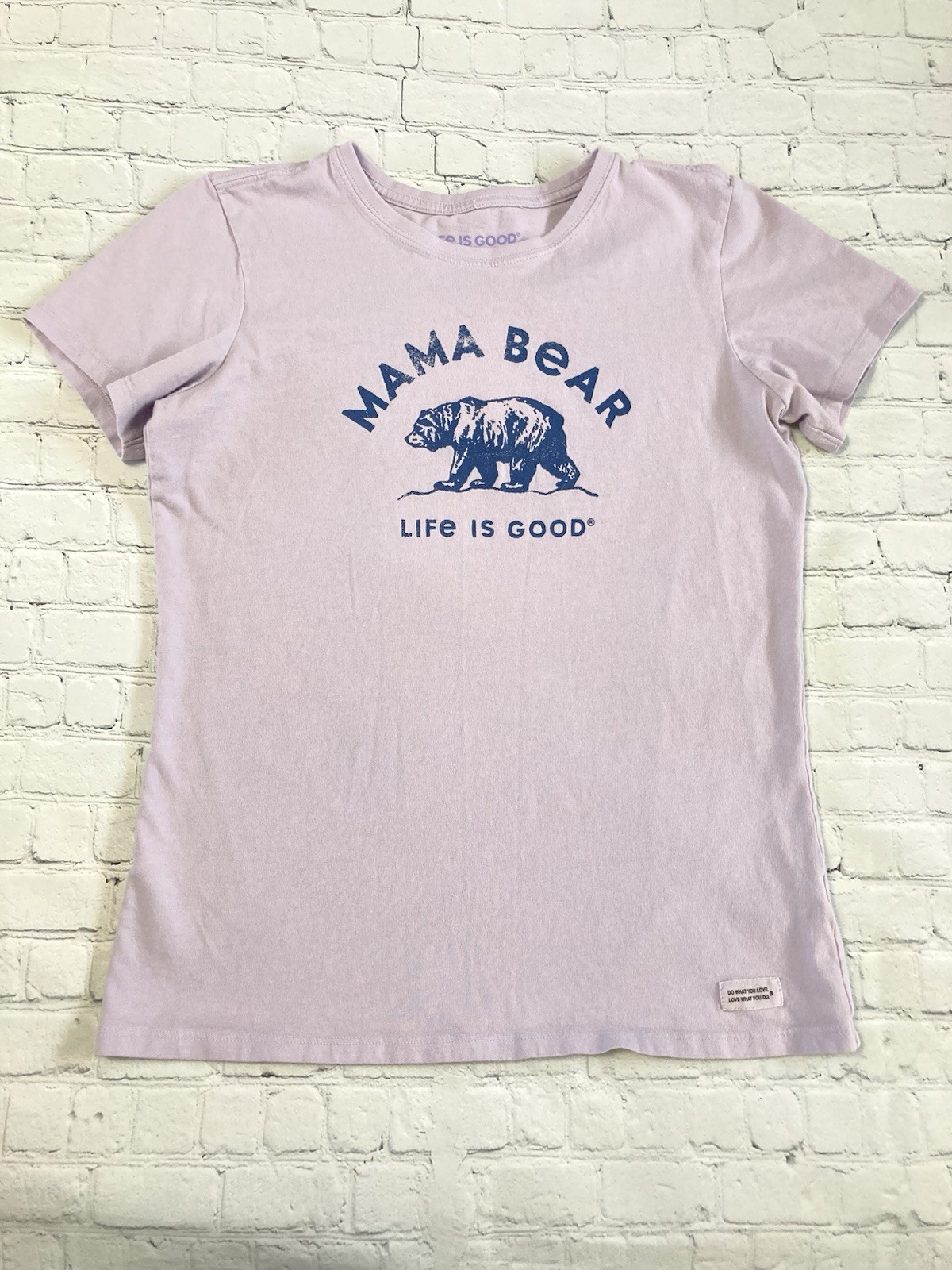 Mom Life is Good Womens Graphic Crusher Tee T-Shirt Top Medium Mama Bear Purple