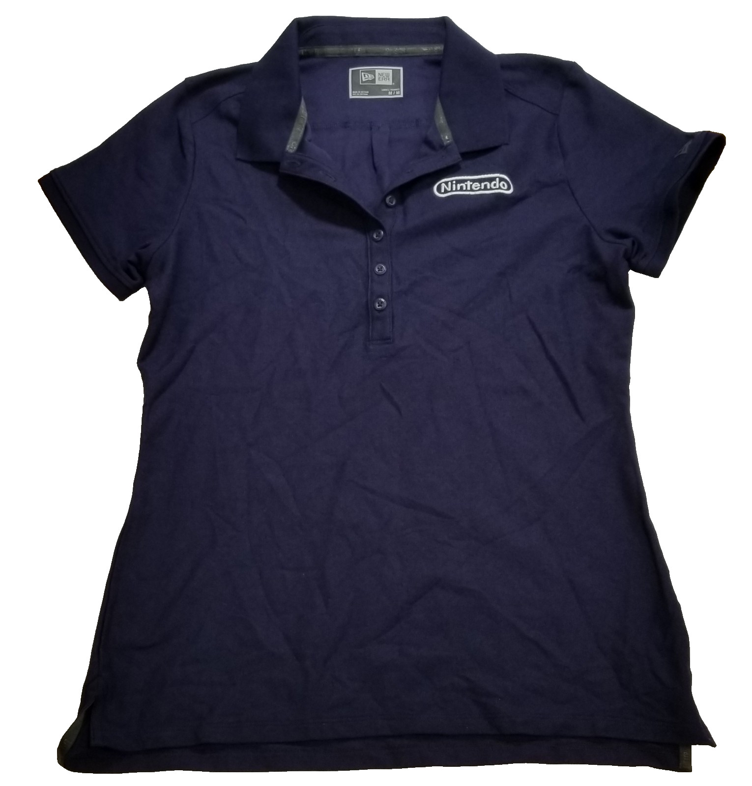 Nintendo Employee Staff Polo Shirt New Era Navy Blue Women’s M Medium Used